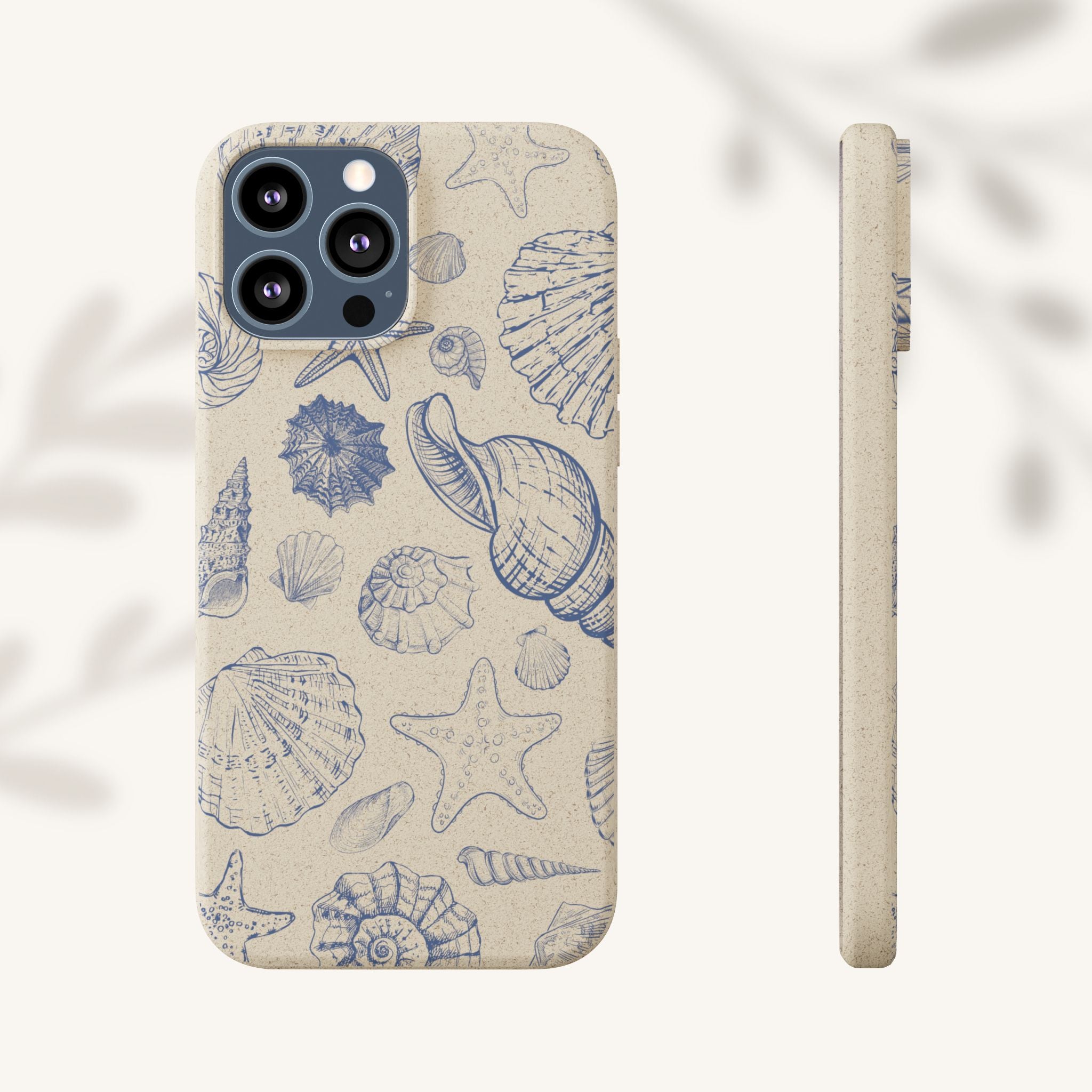 Eco-Friendly Phone Case, Plant based, Biodegradable Case, Shell Design for beach lovers