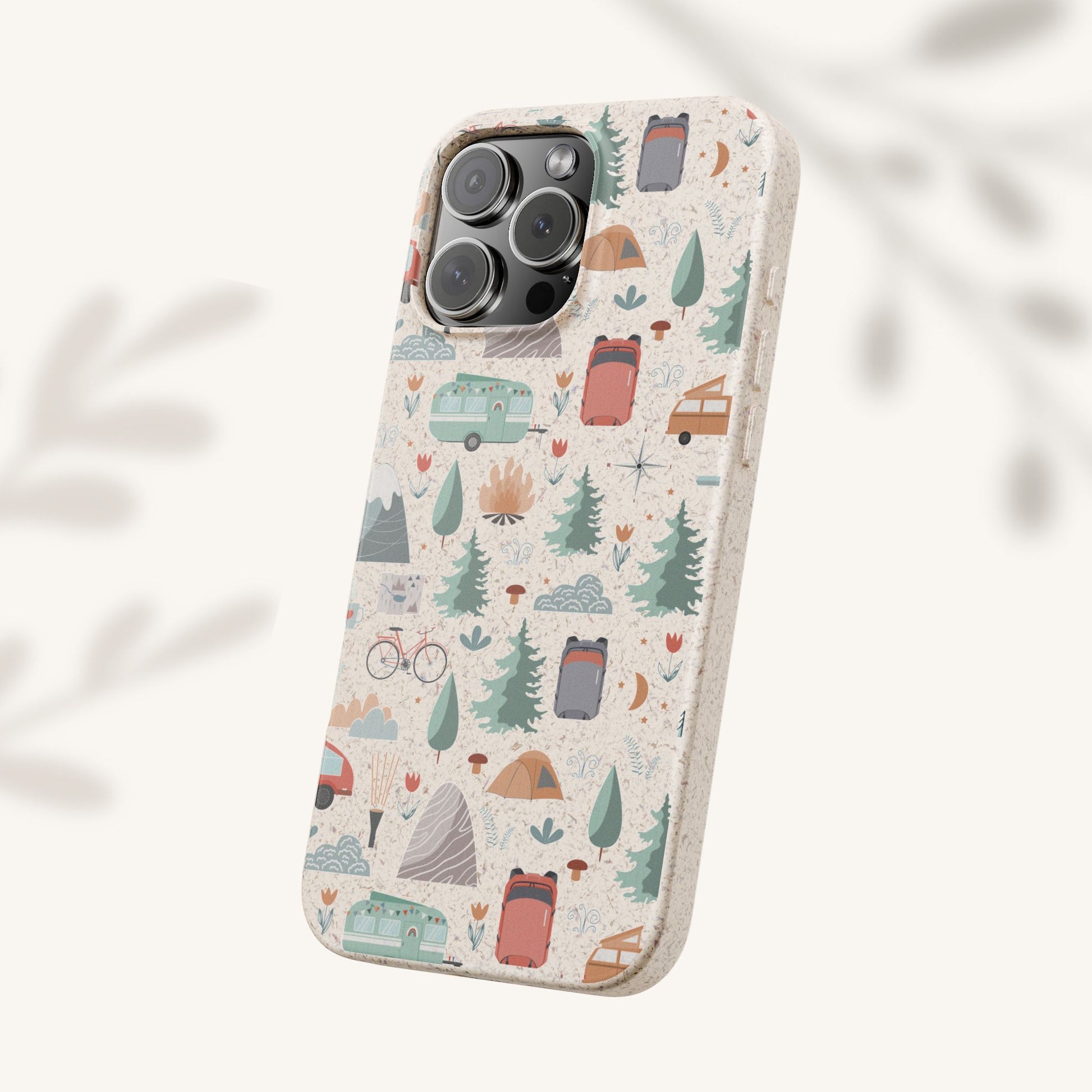 Plant based, biodegradable phone cover - Happy Camper - The Peony Haus