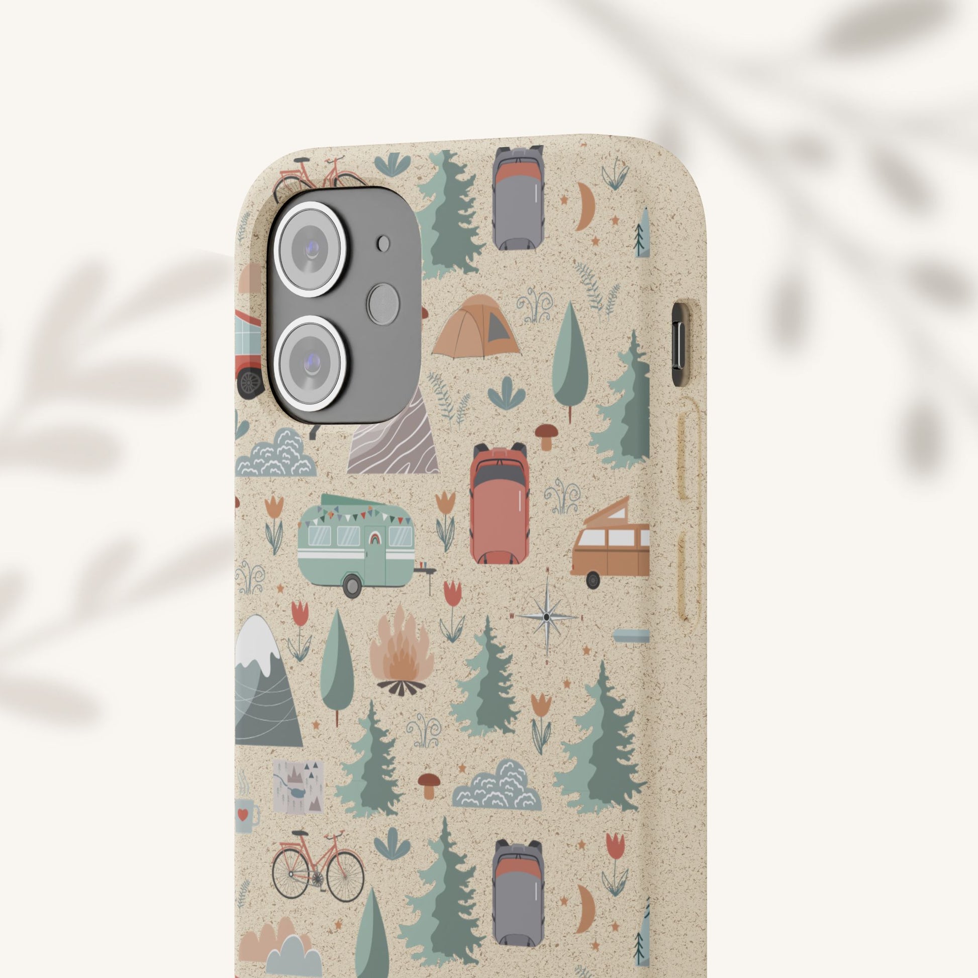 Plant based, biodegradable phone cover - Happy Camper - The Peony Haus