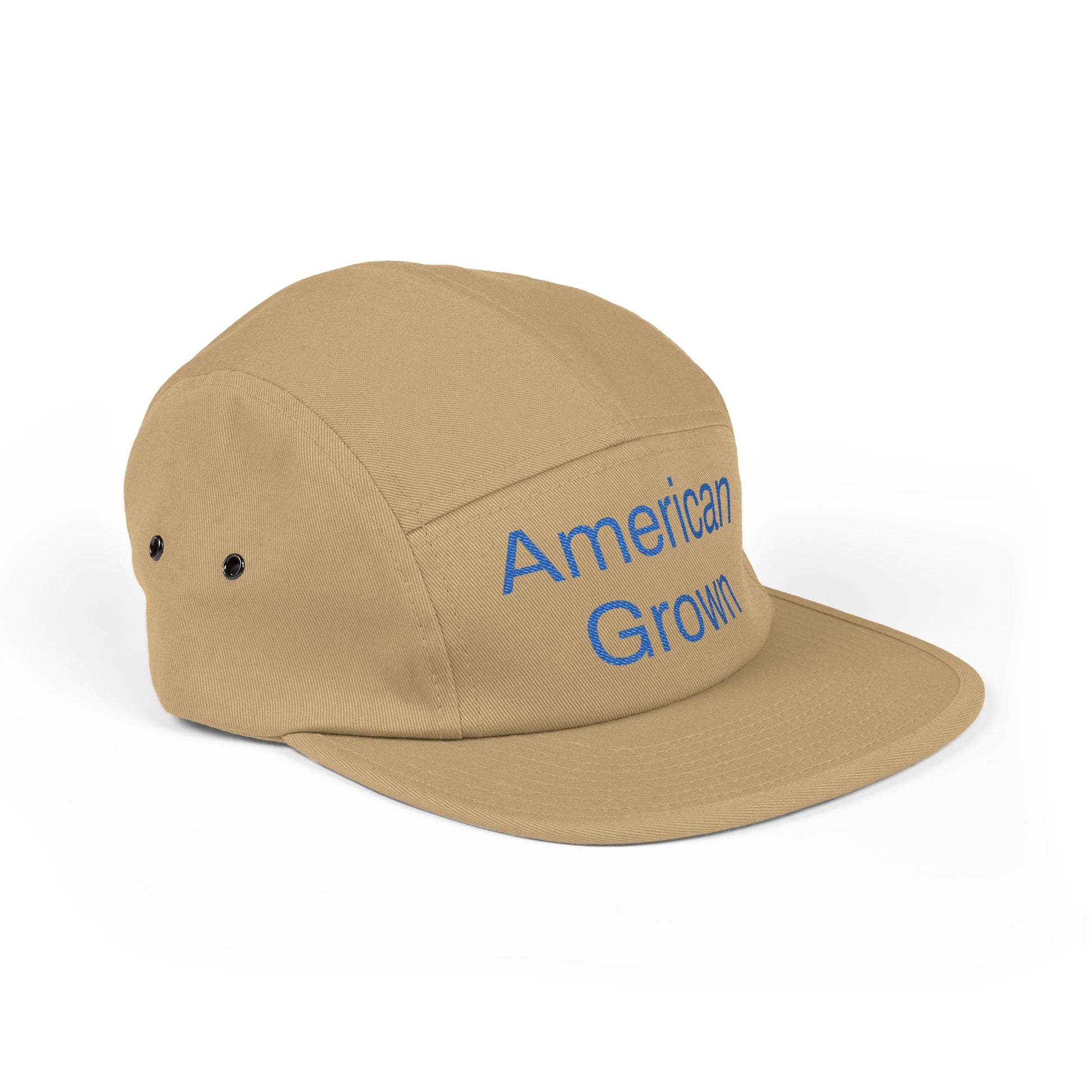 American Grown 5 Panel Cap, Embroidered Cap 100% Cotton