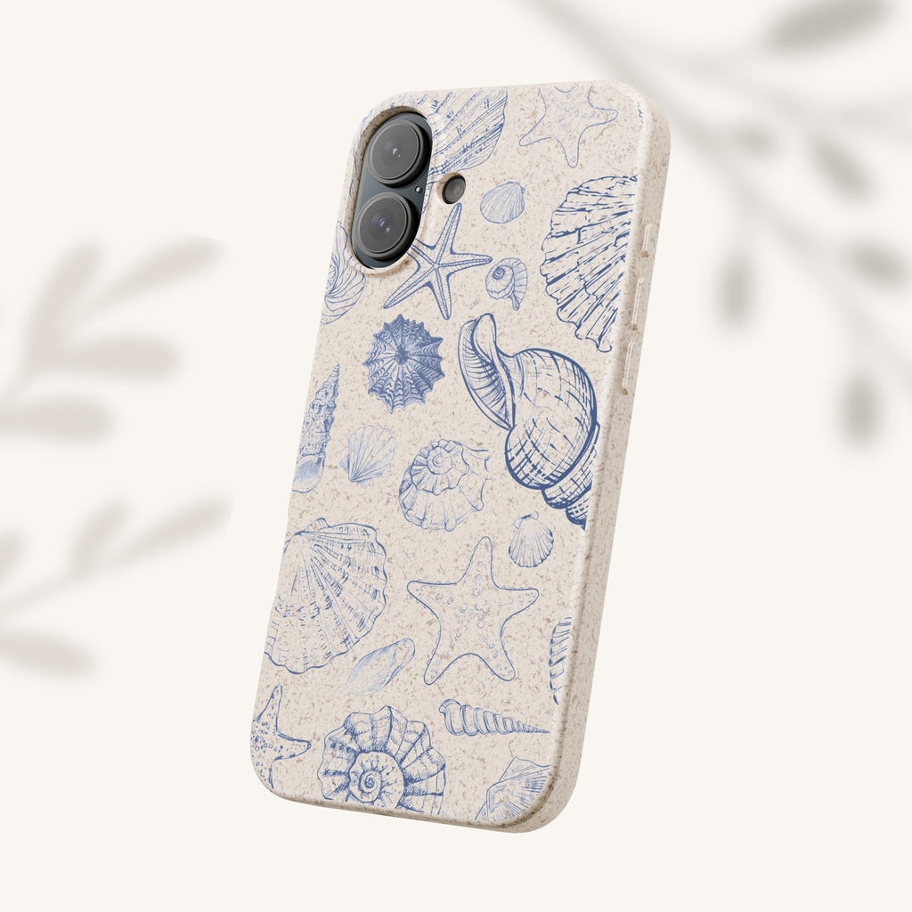 Eco-Friendly Phone Case, Plant based, Biodegradable Case, Shell Design for beach lovers