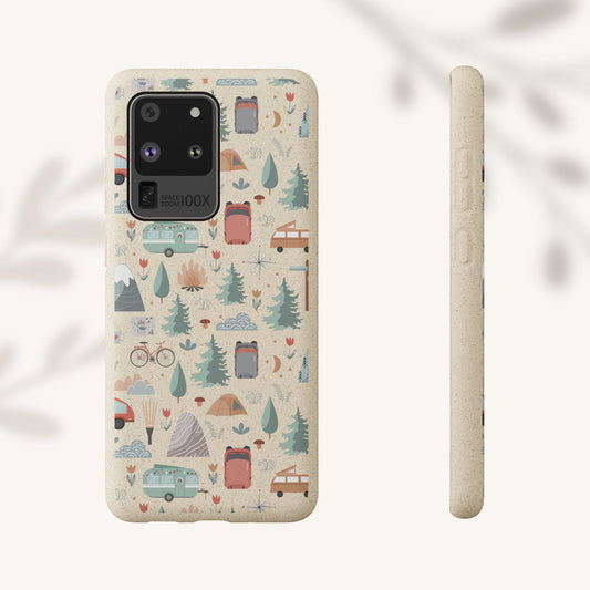 Plant based, biodegradable phone cover - Happy Camper - The Peony Haus