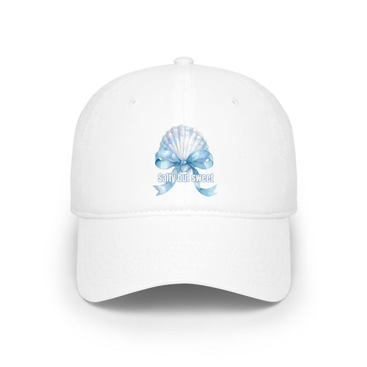 Seashell Bow Baseball Cap - "Salty but Sweet" Beach Hat
