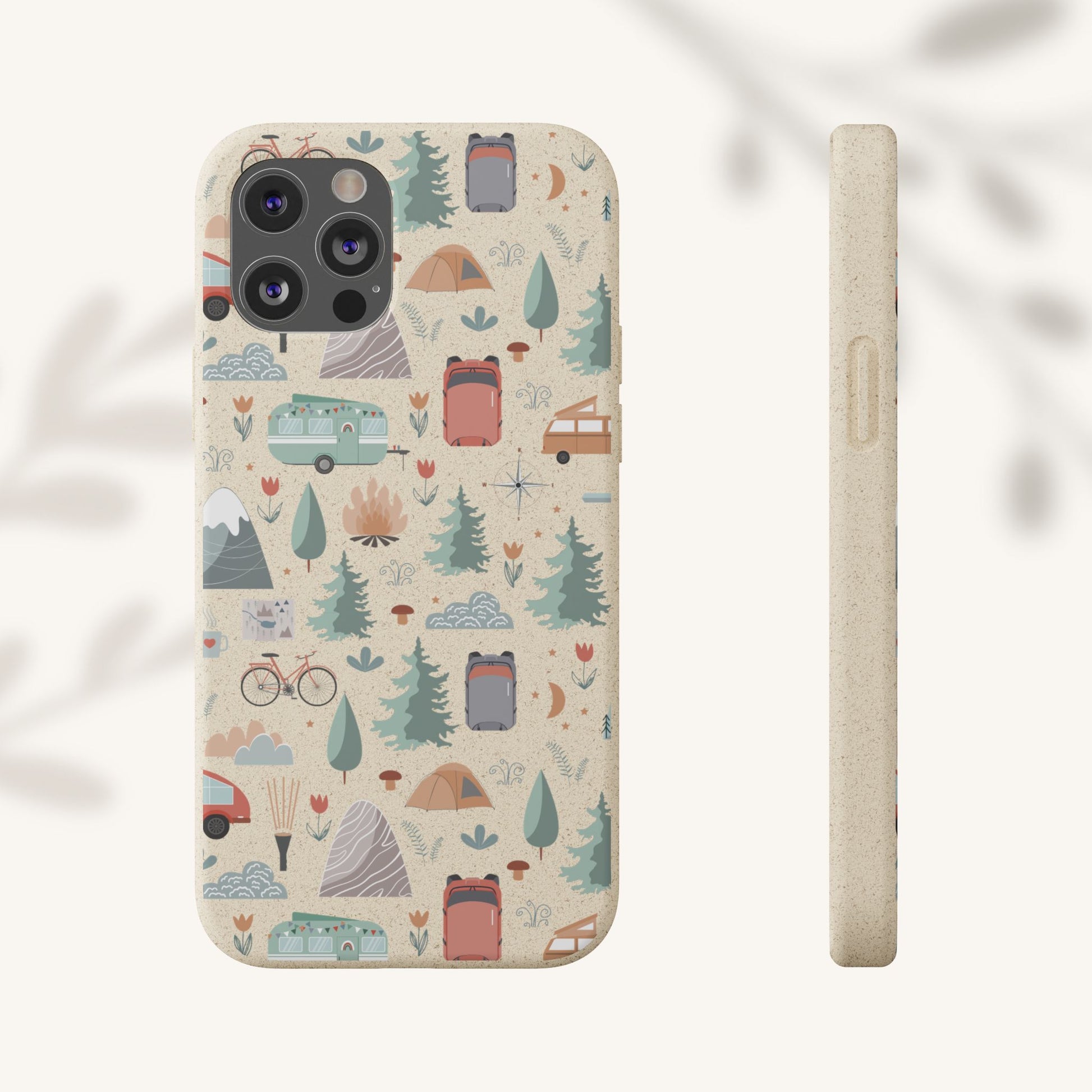 Plant based, biodegradable phone cover - Happy Camper - The Peony Haus