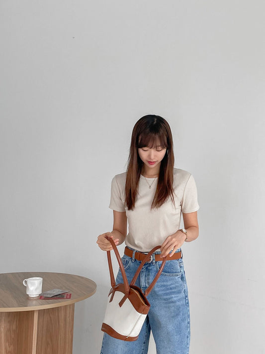 TENCEL™ Ribbed T-Shirt for Women – Soft, Breathable, Stretchable - The Peony Haus