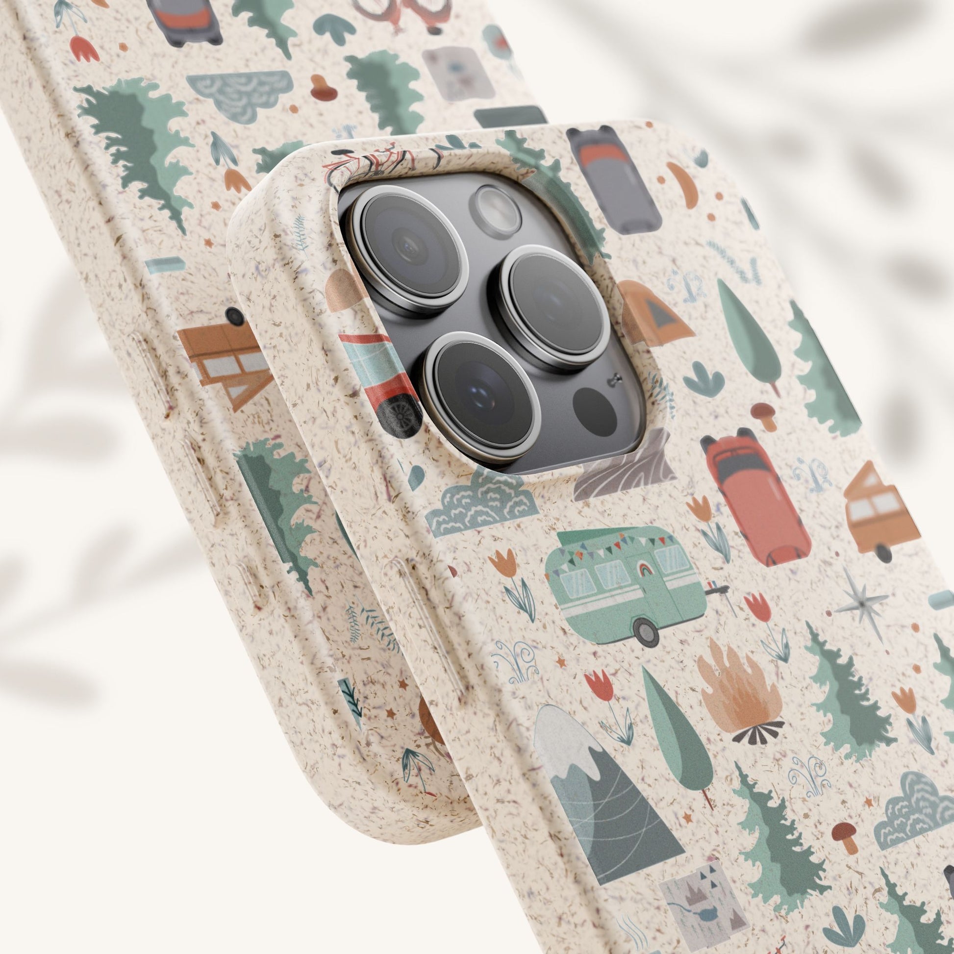 Plant based, biodegradable phone cover - Happy Camper - The Peony Haus
