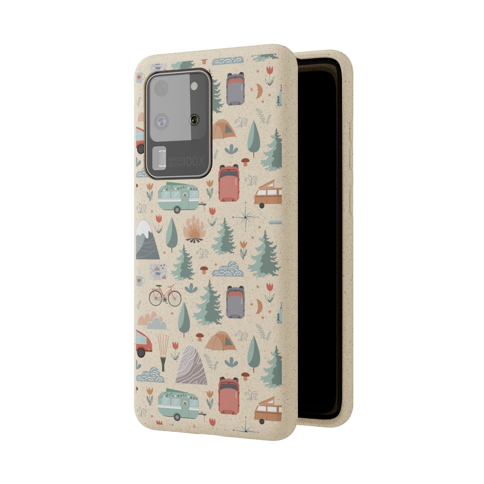 Plant based, biodegradable phone cover - Happy Camper - The Peony Haus