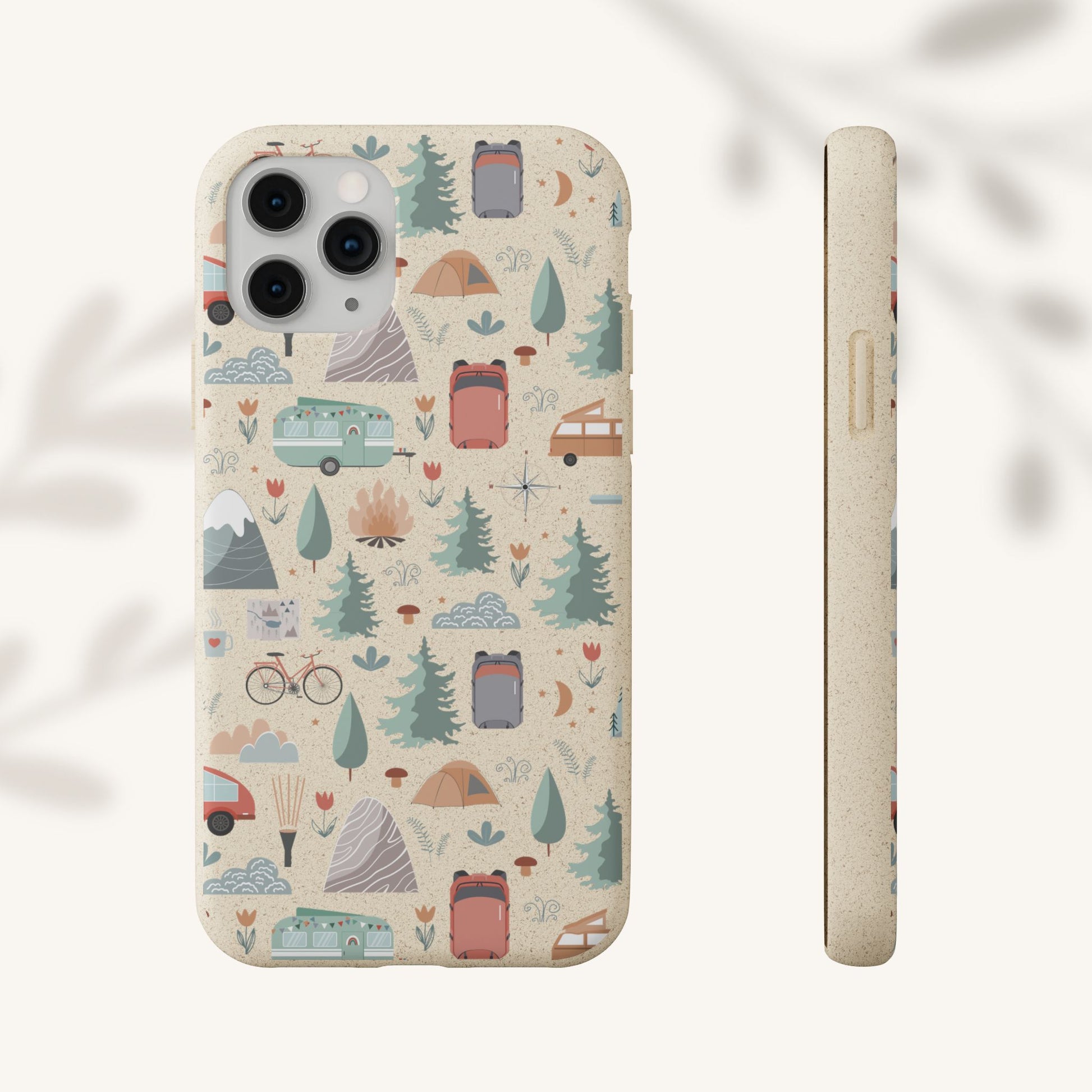 Plant based, biodegradable phone cover - Happy Camper - The Peony Haus