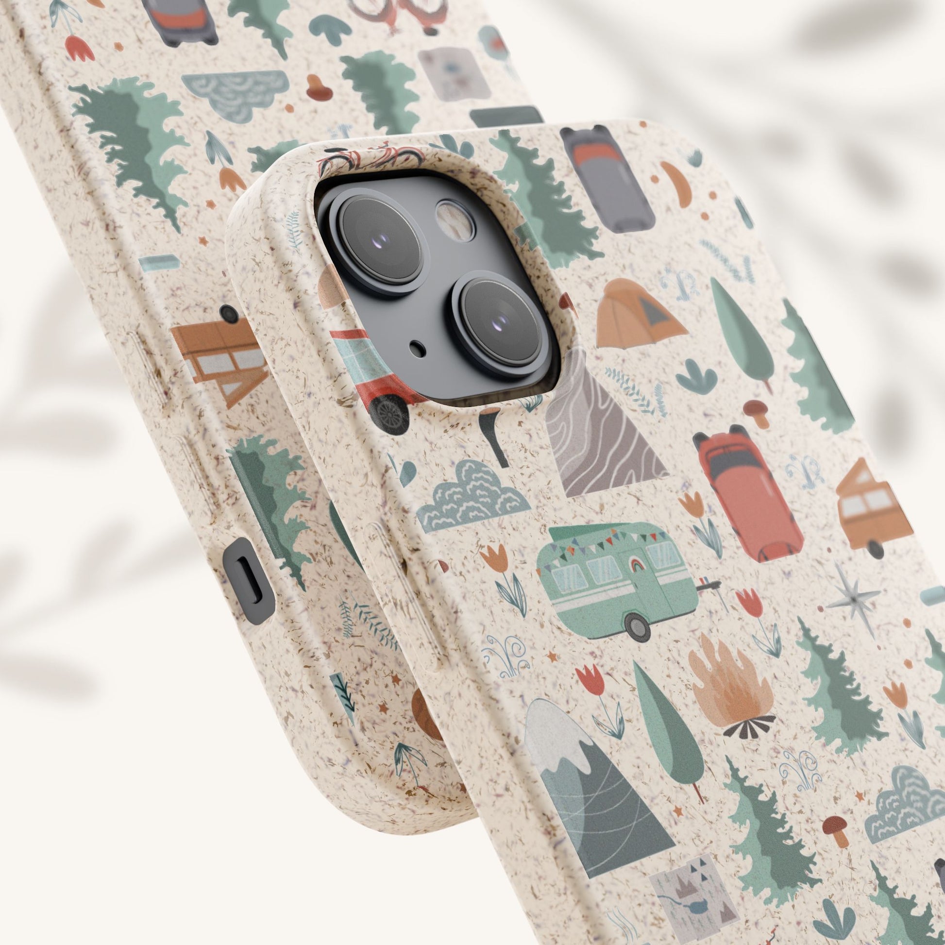 Plant based, biodegradable phone cover - Happy Camper - The Peony Haus