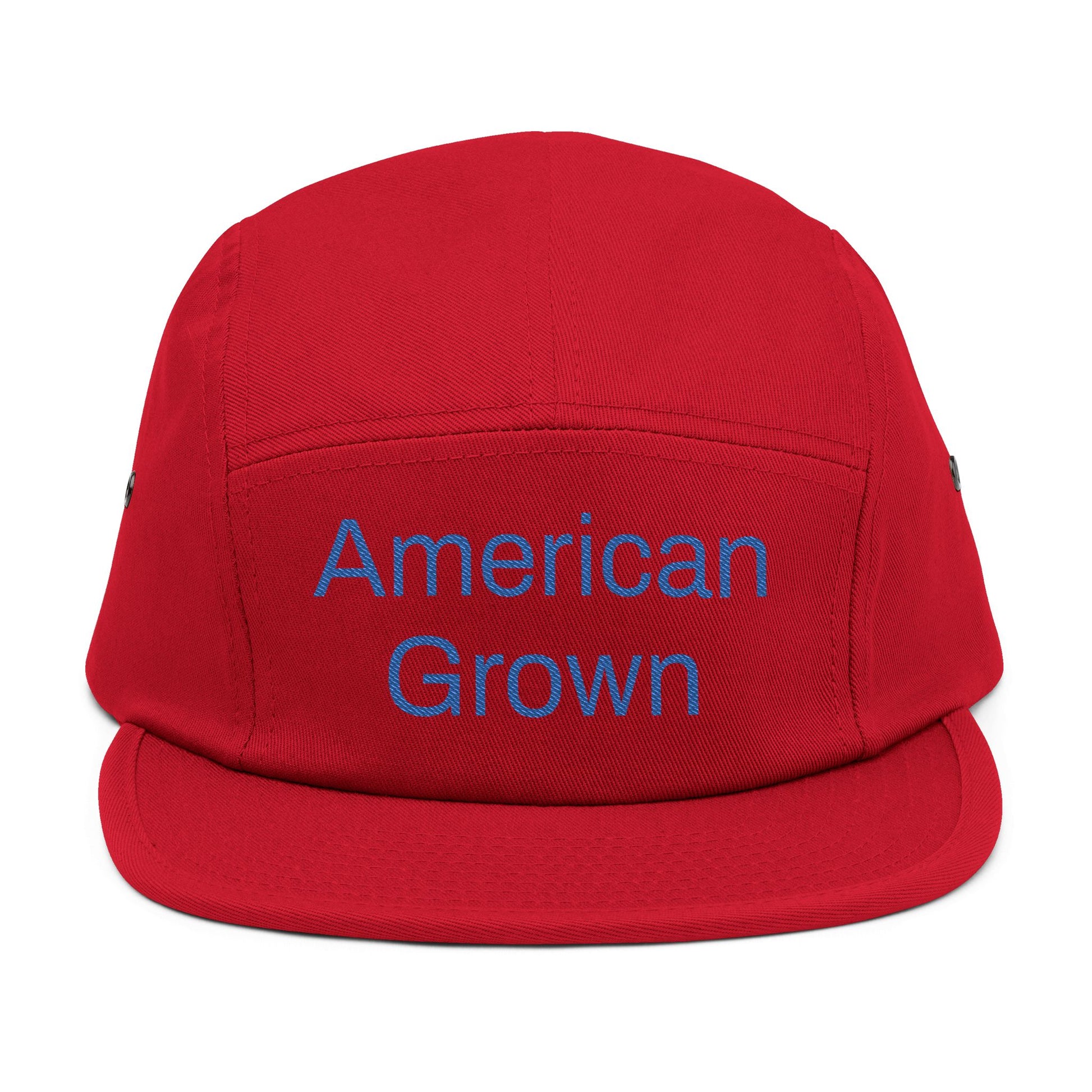 American Grown 5 Panel Cap, Embroidered Cap 100% Cotton