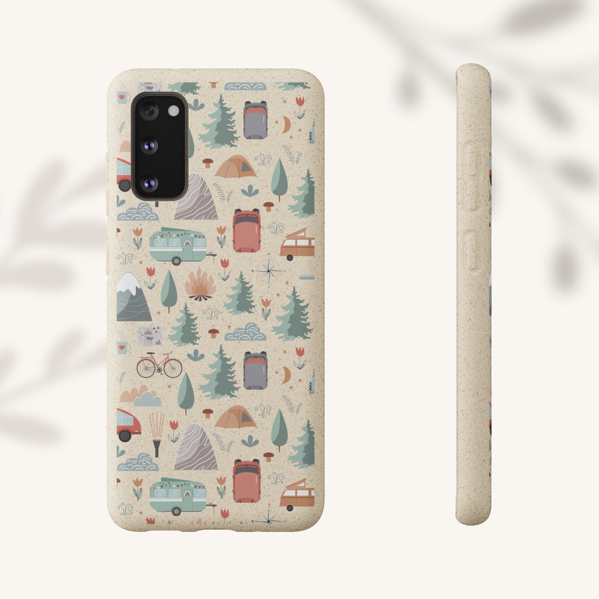 Plant based, biodegradable phone cover - Happy Camper - The Peony Haus