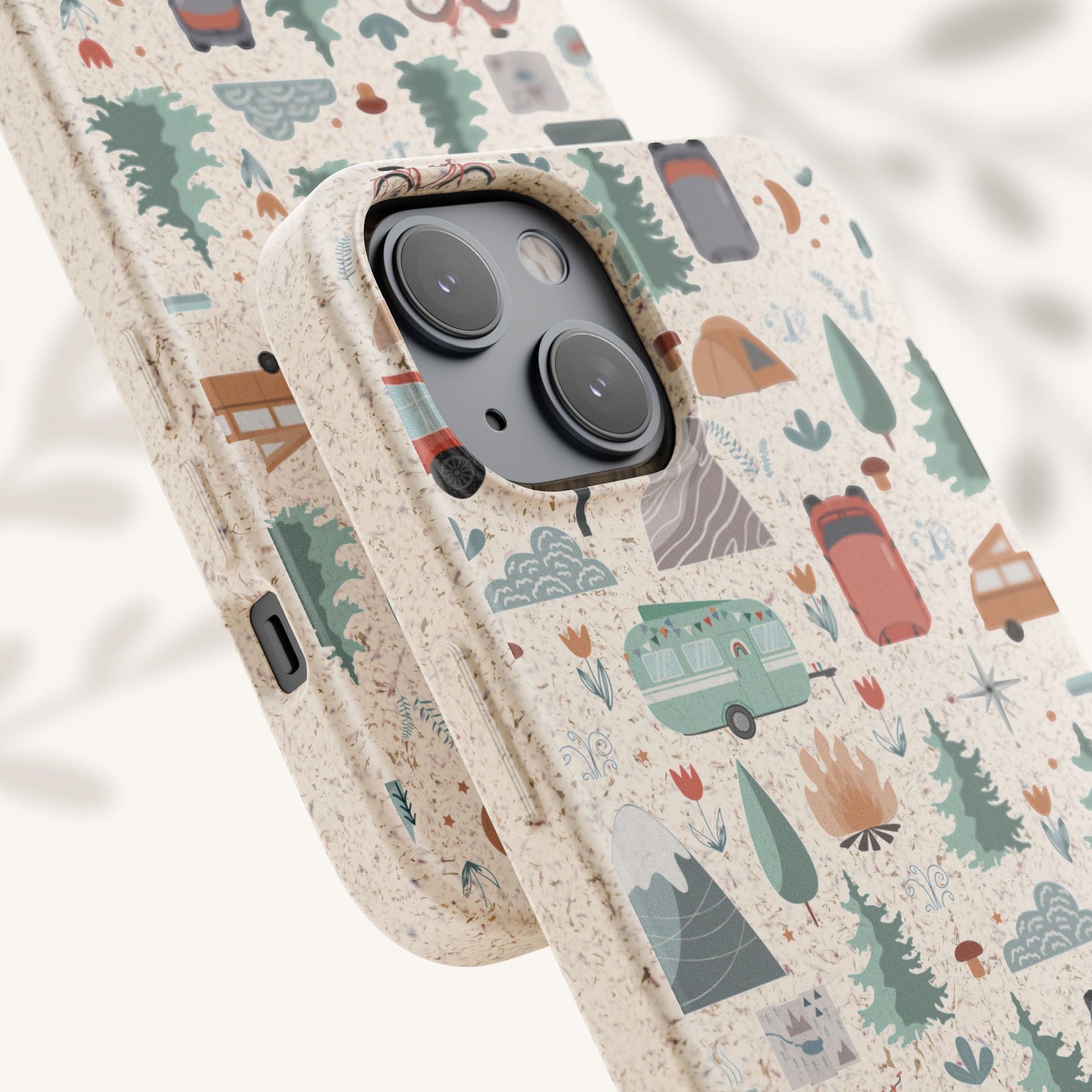 Plant based, biodegradable phone cover - Happy Camper - The Peony Haus