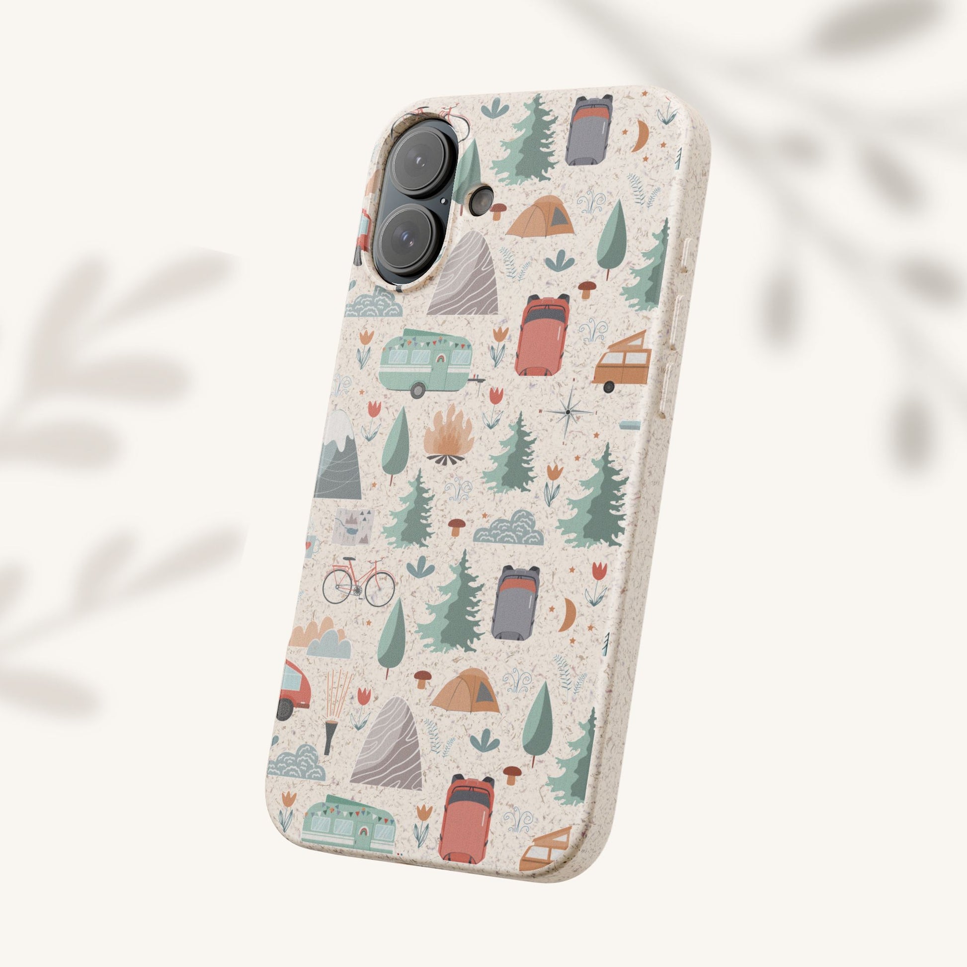 Plant based, biodegradable phone cover - Happy Camper - The Peony Haus