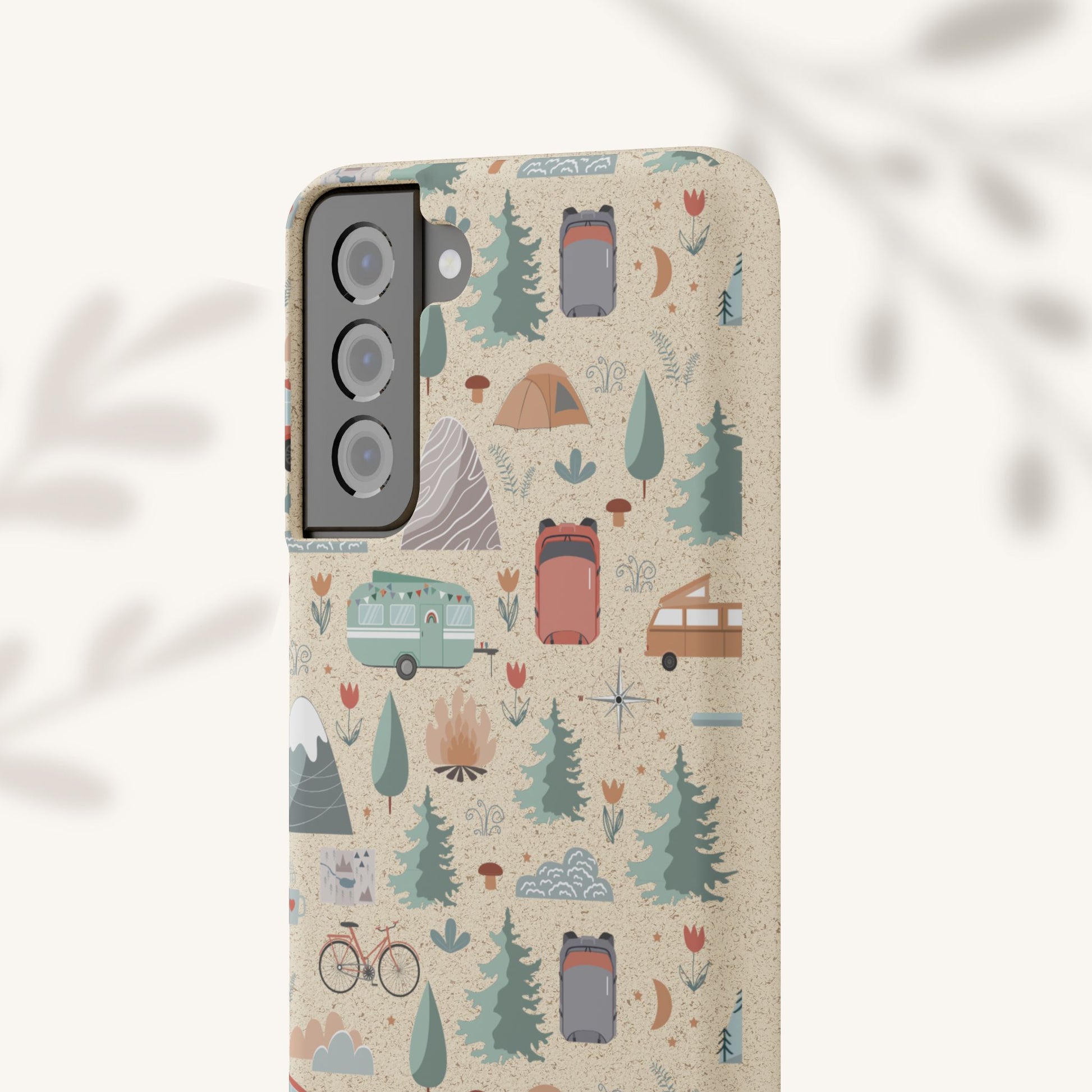 Plant based, biodegradable phone cover - Happy Camper - The Peony Haus