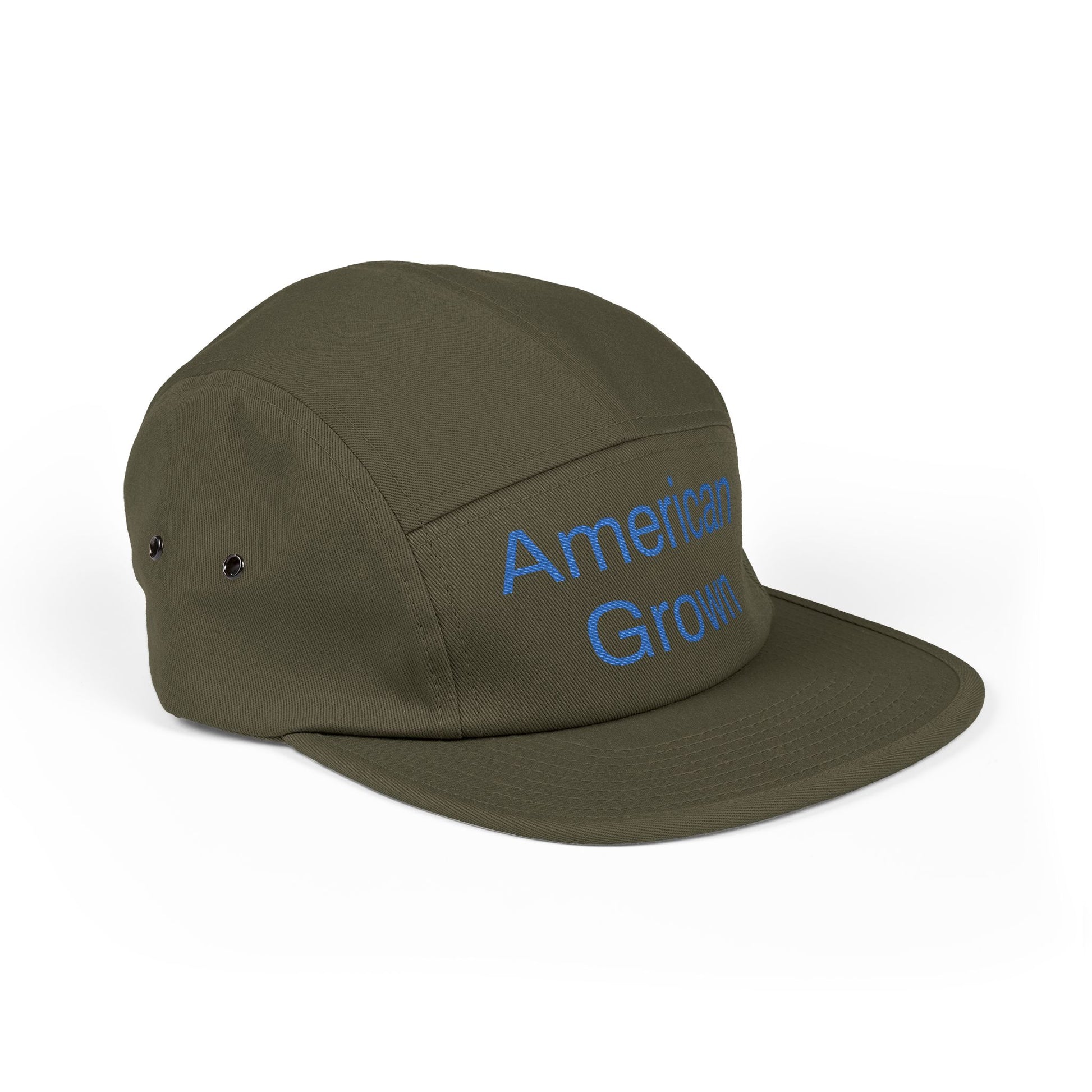 American Grown 5 Panel Cap, Embroidered Cap 100% Cotton