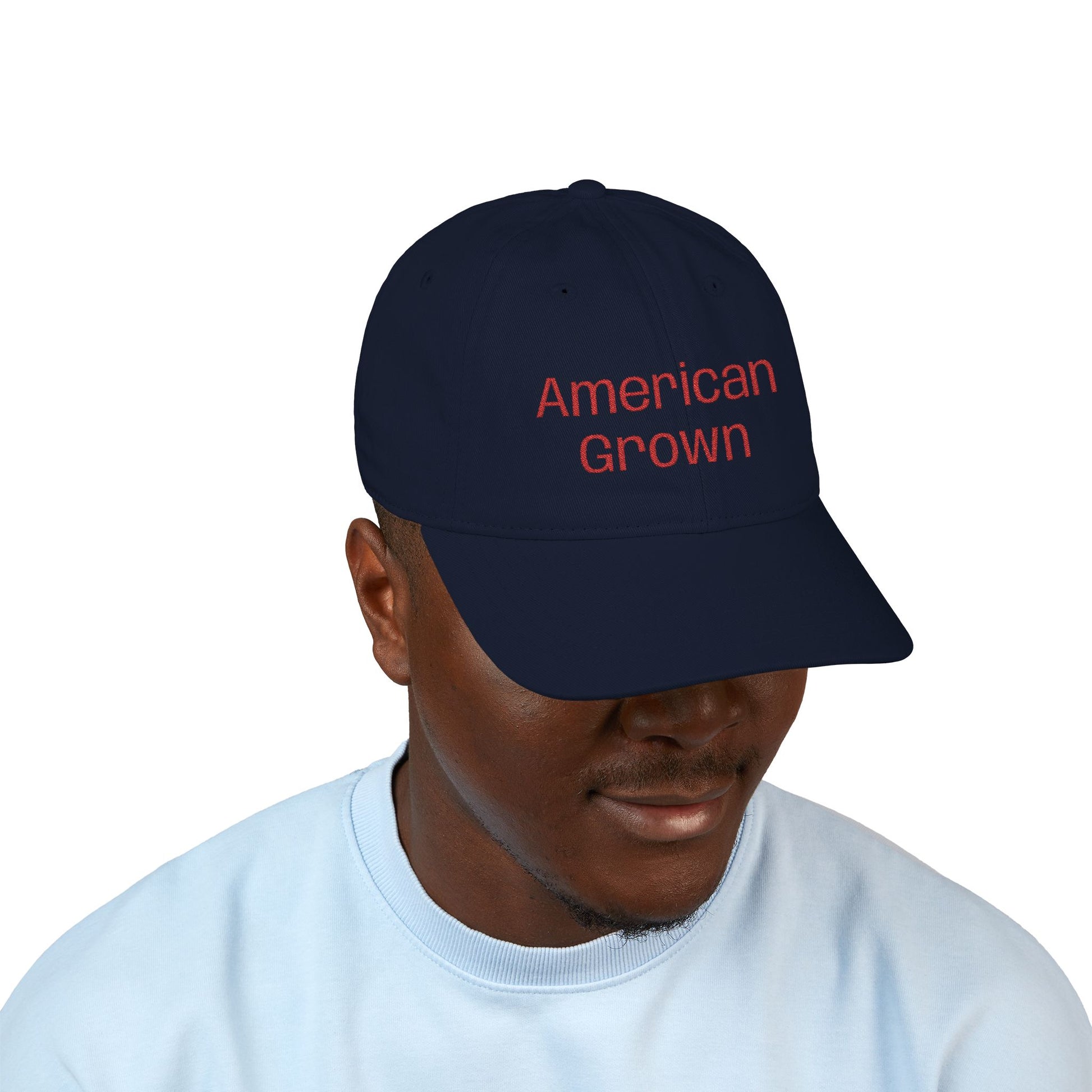 'American Grown' Embroidered Organic Baseball Cap