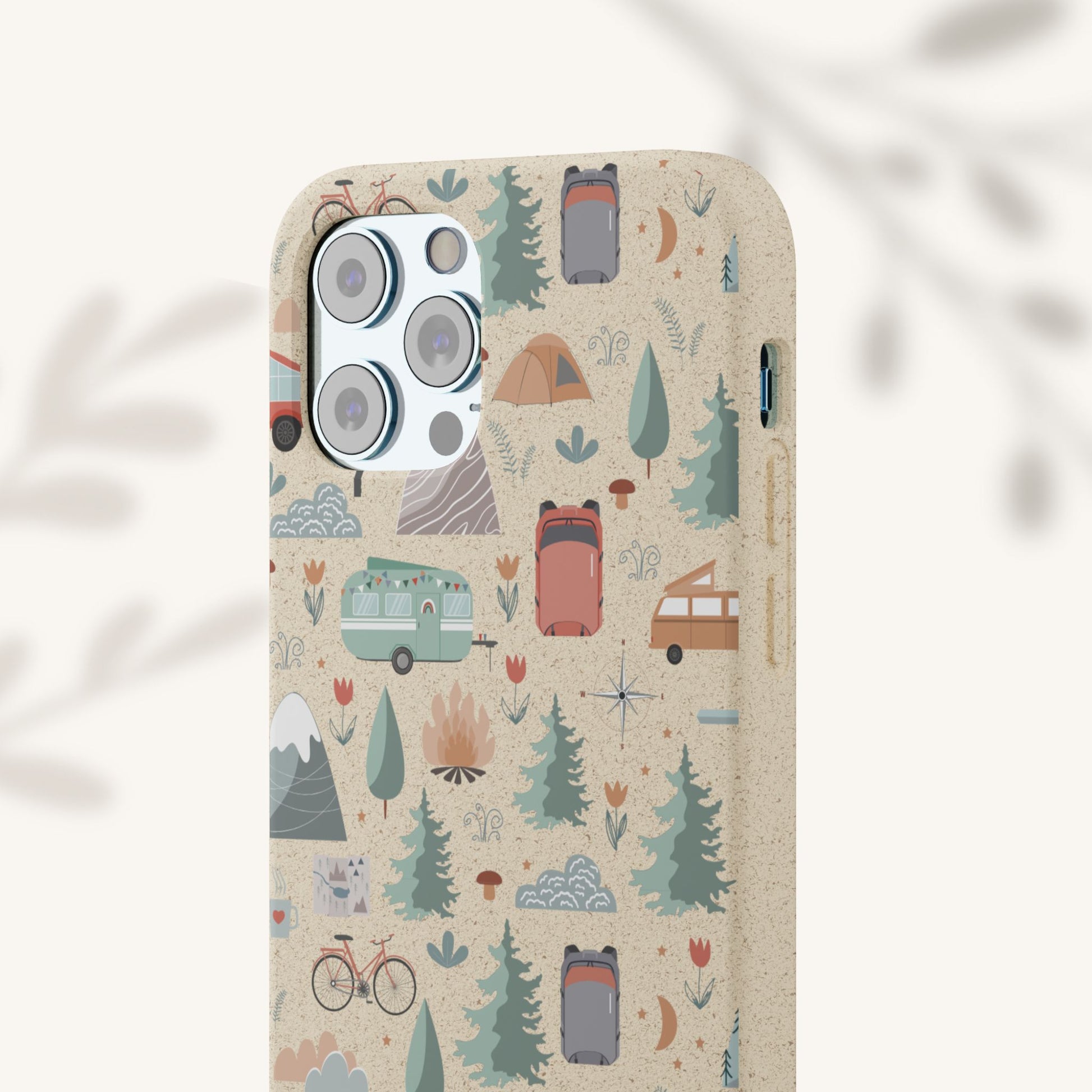 Plant based, biodegradable phone cover - Happy Camper - The Peony Haus