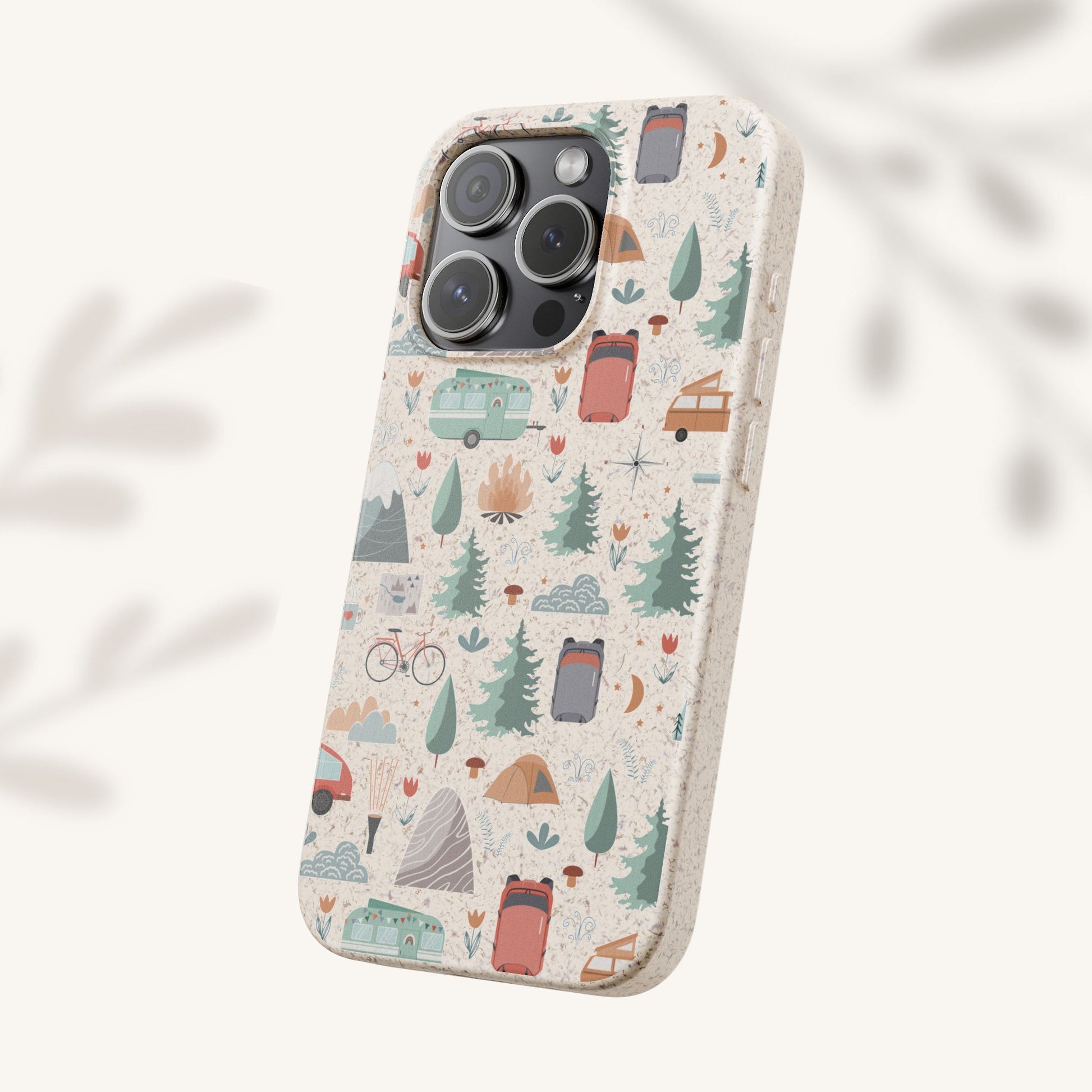 Plant based, biodegradable phone cover - Happy Camper - The Peony Haus