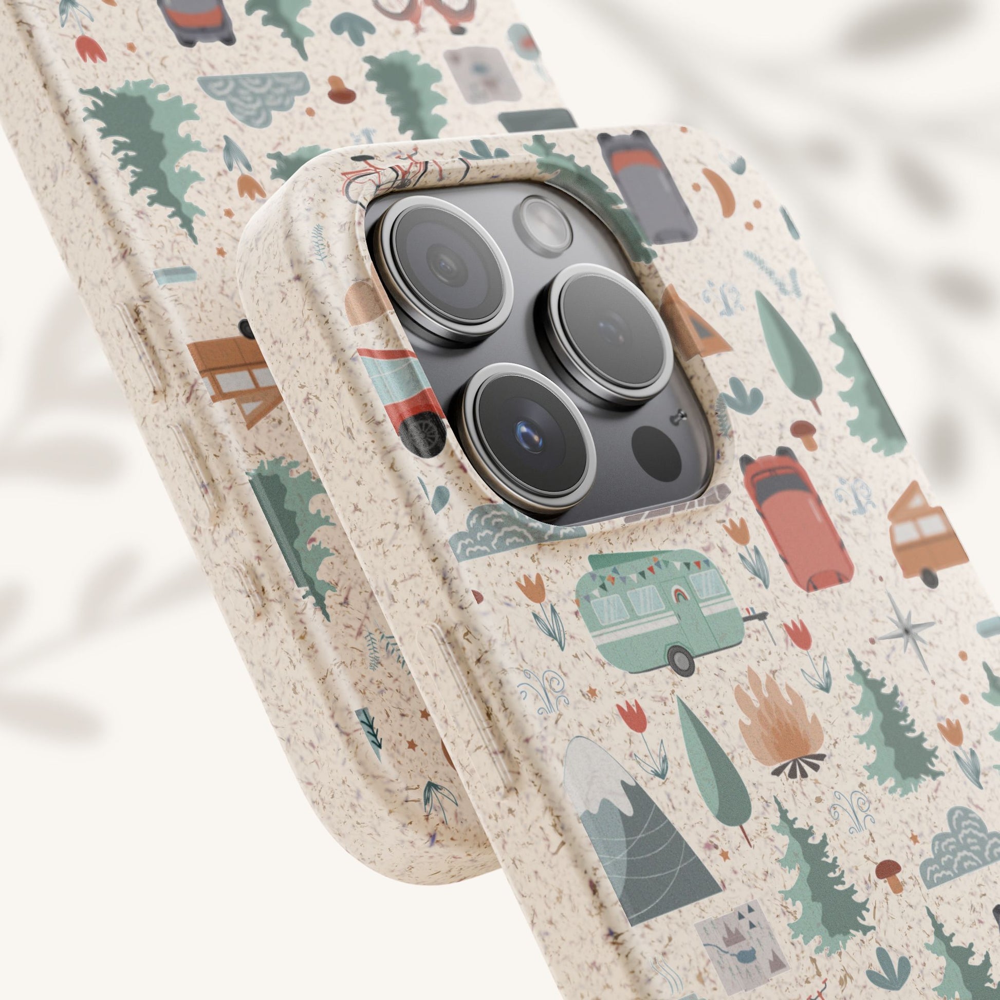 Plant based, biodegradable phone cover - Happy Camper - The Peony Haus