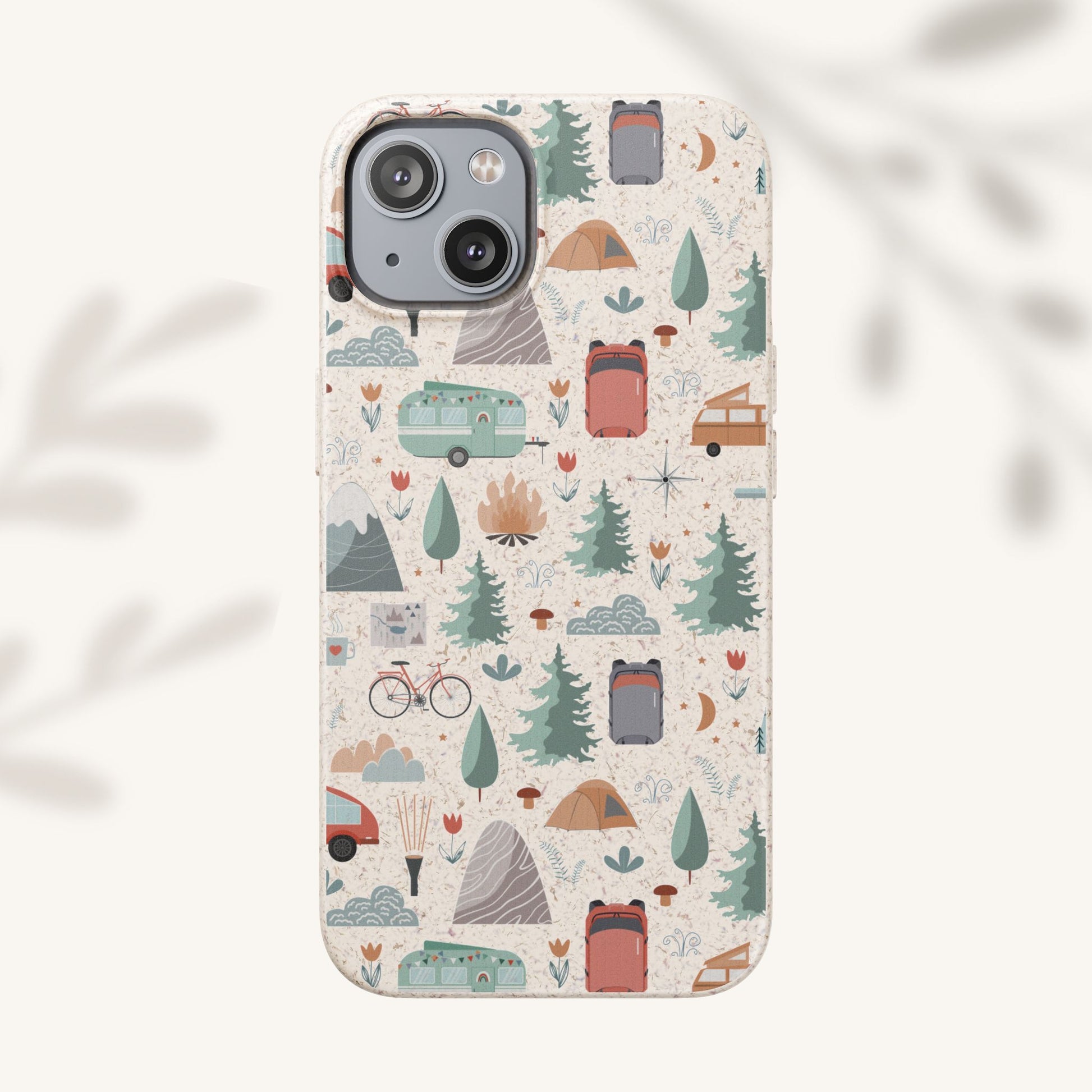 Plant based, biodegradable phone cover - Happy Camper - The Peony Haus