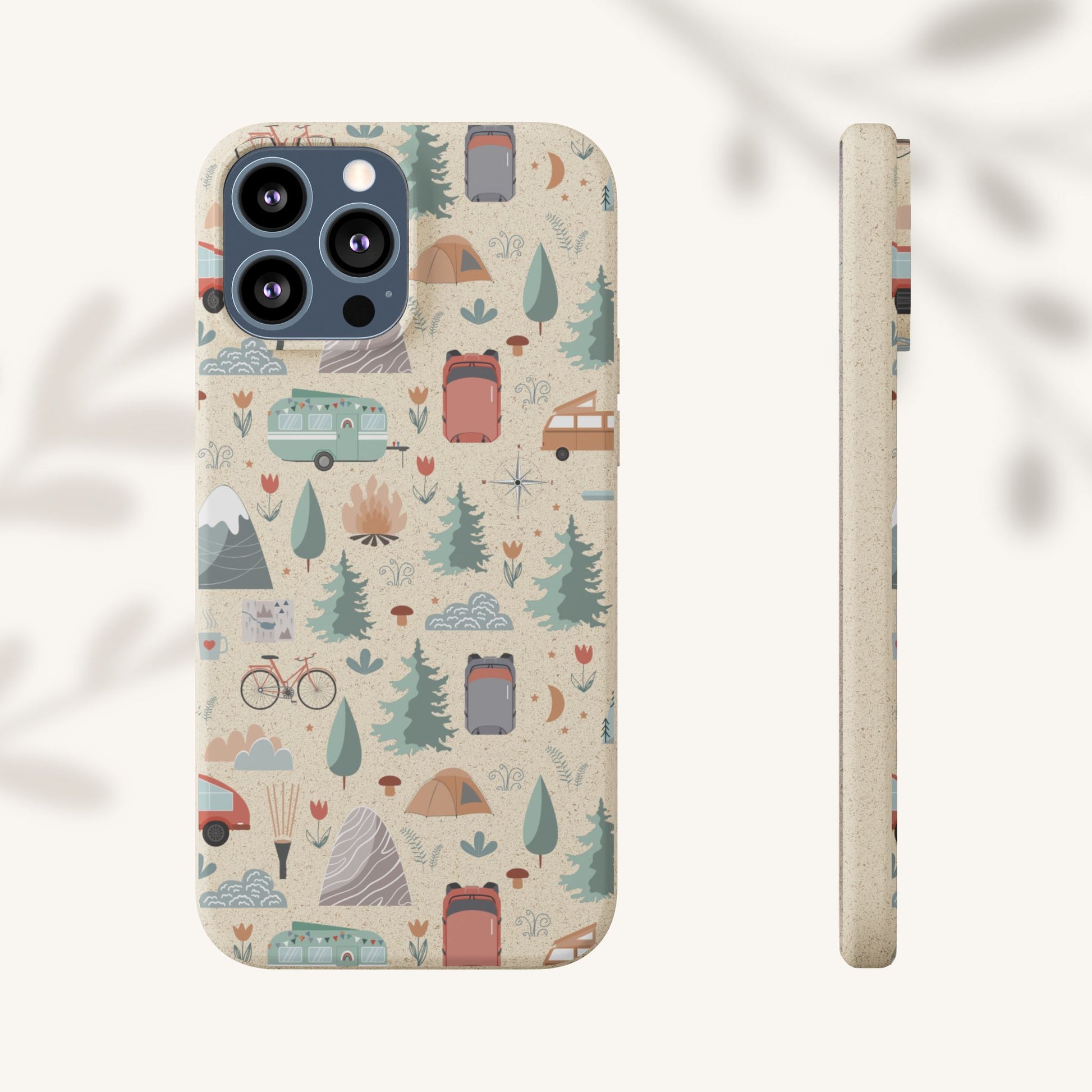 Plant based, biodegradable phone cover - Happy Camper - The Peony Haus