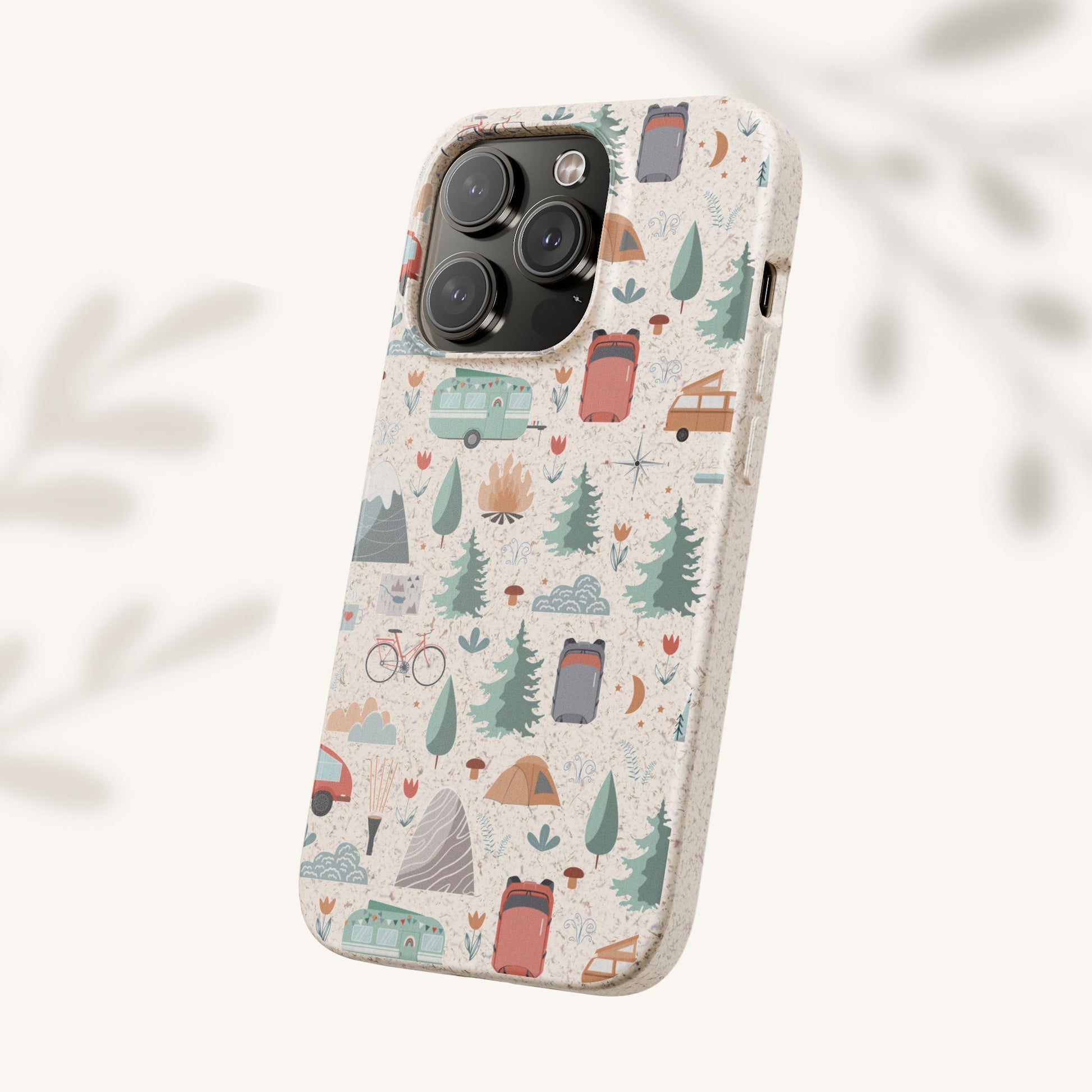 Plant based, biodegradable phone cover - Happy Camper - The Peony Haus