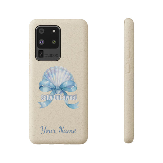 Biodegradable Phone Case — "Salty but Sweet" Seashell Design, Personalized