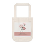 Organic Canvas Tote Bag with Floriography Peony Design by The Peony Haus - The Peony Haus