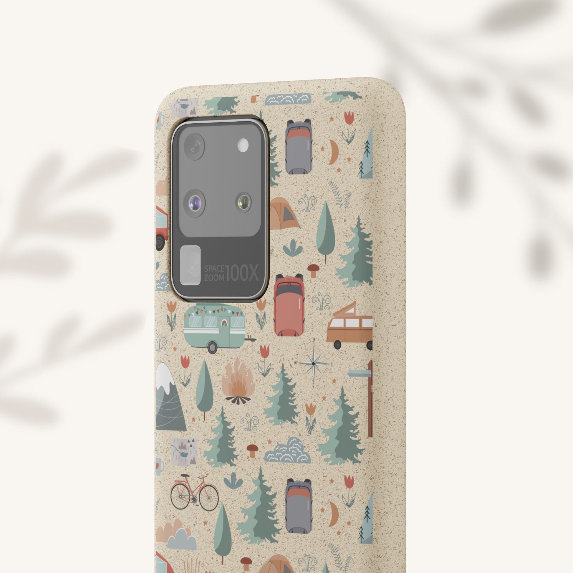 Plant based, biodegradable phone cover - Happy Camper - The Peony Haus