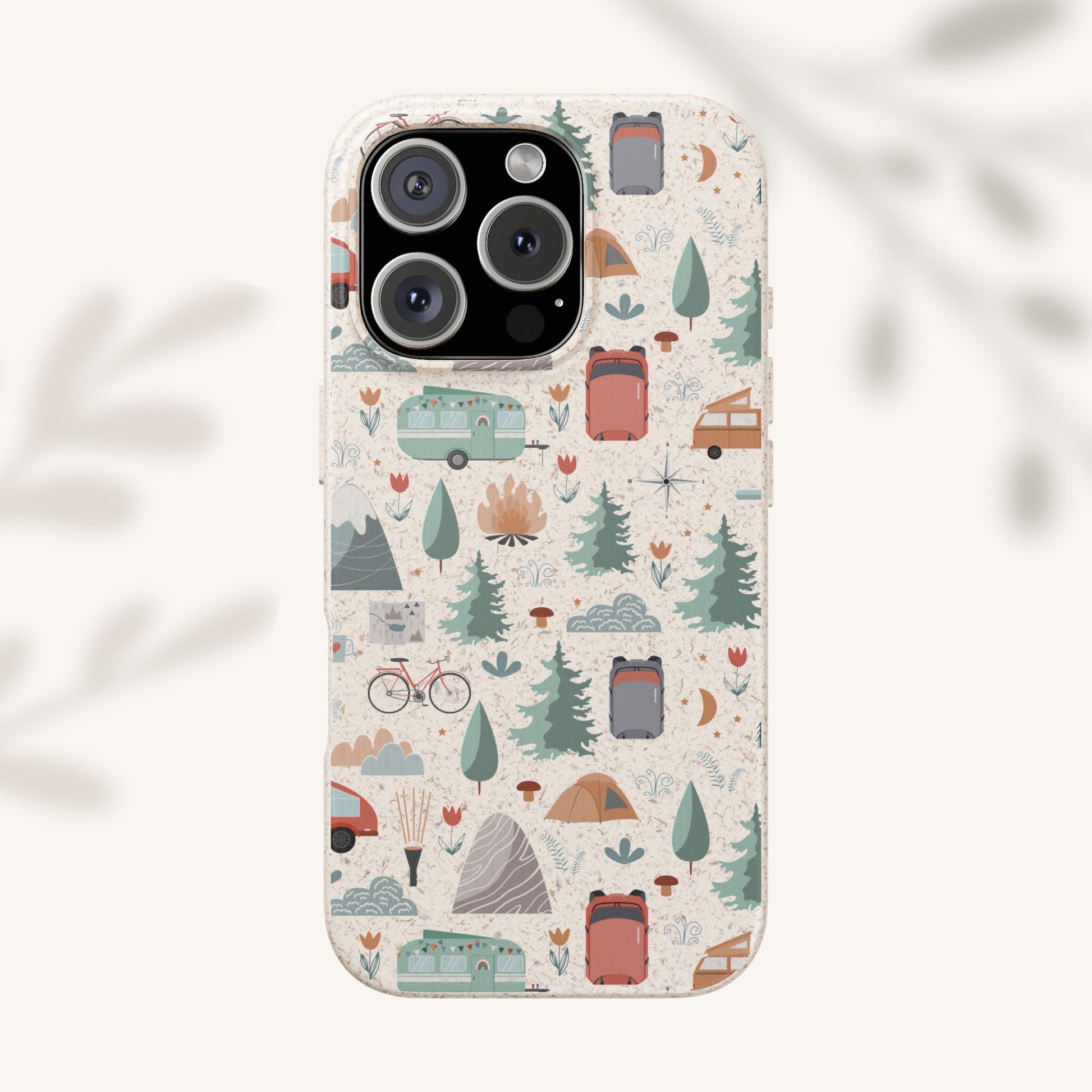 Plant based, biodegradable phone cover - Happy Camper - The Peony Haus