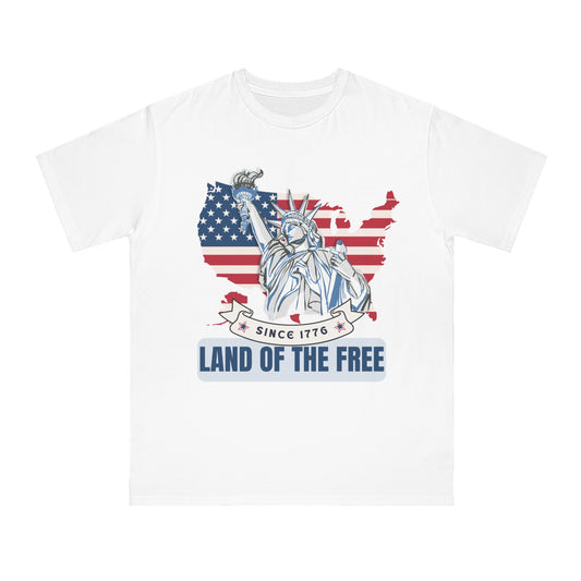 Organic Men's T-shirt - Land of The Free - The Peony Haus