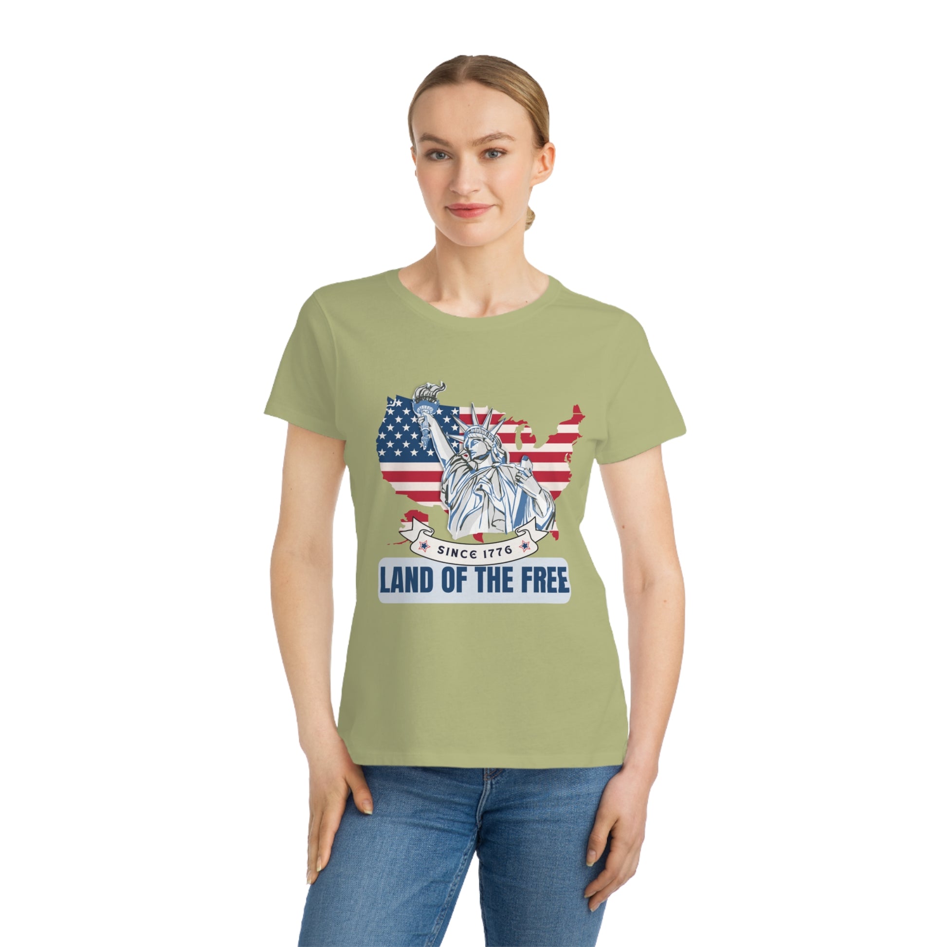 Organic Women's T-Shirt - Land of the Free - The Peony Haus