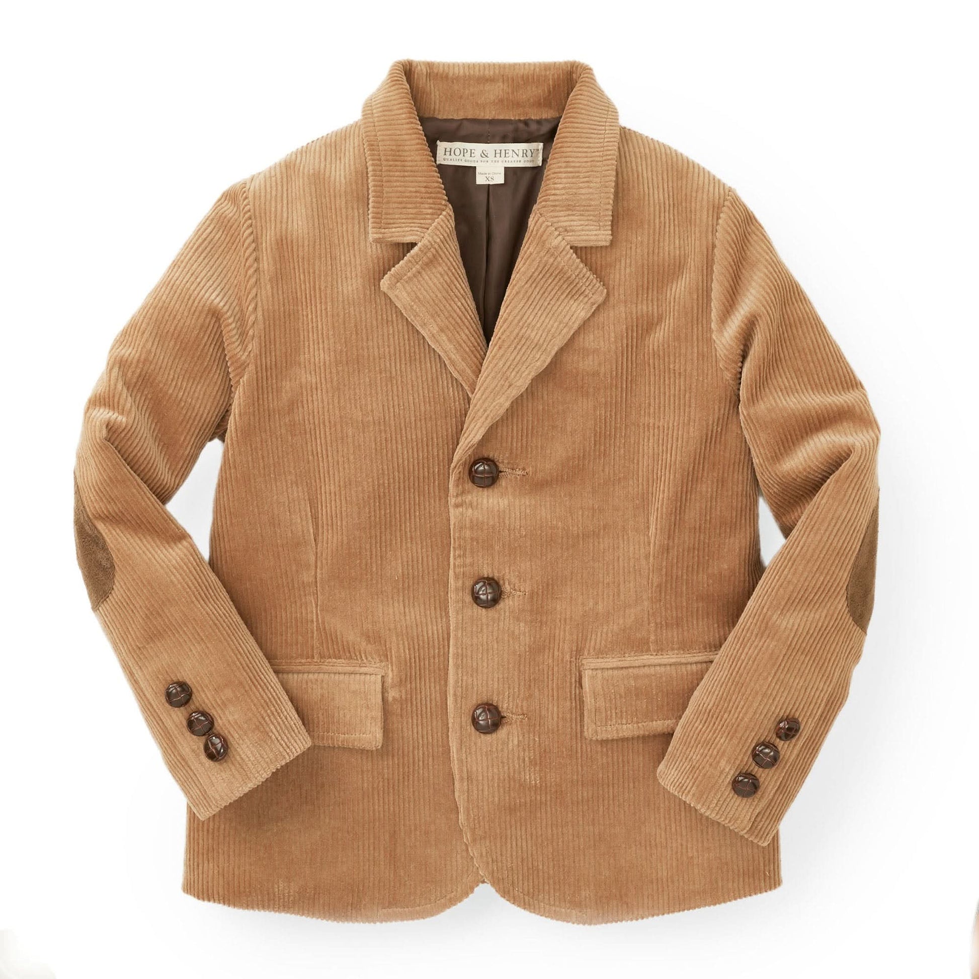 Organic Corduroy Blazer with Elbow Patches - 98% Organic Cotton