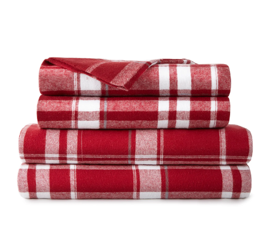 Plaid Organic Flannel Sheet Set -  GOTS certified