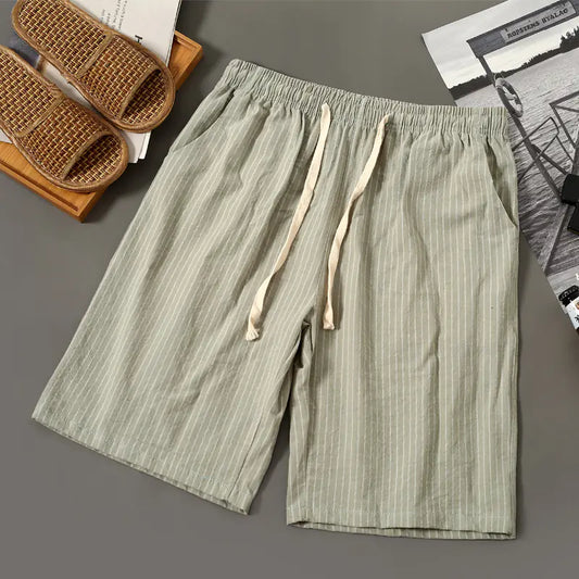 Men's Casual Cotton Linen Shorts - The Peony Haus