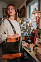 The Naomi Leather Tote Bag - Black