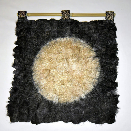 Plant Dyed Makira Moon Wild Silk Wall Hanging - Black