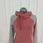 Women's Apple Pink Stripes Hoodie - 95% Cotton
