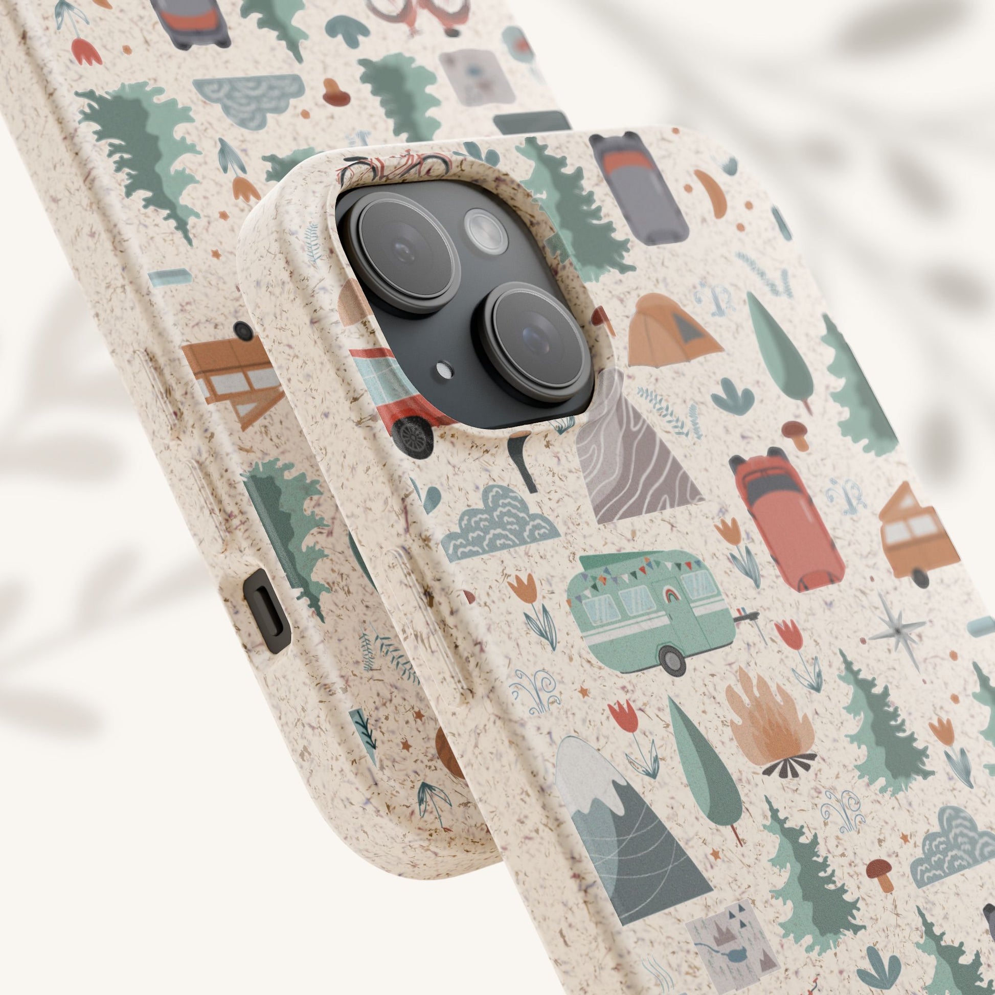 Plant based, biodegradable phone cover - Happy Camper - The Peony Haus