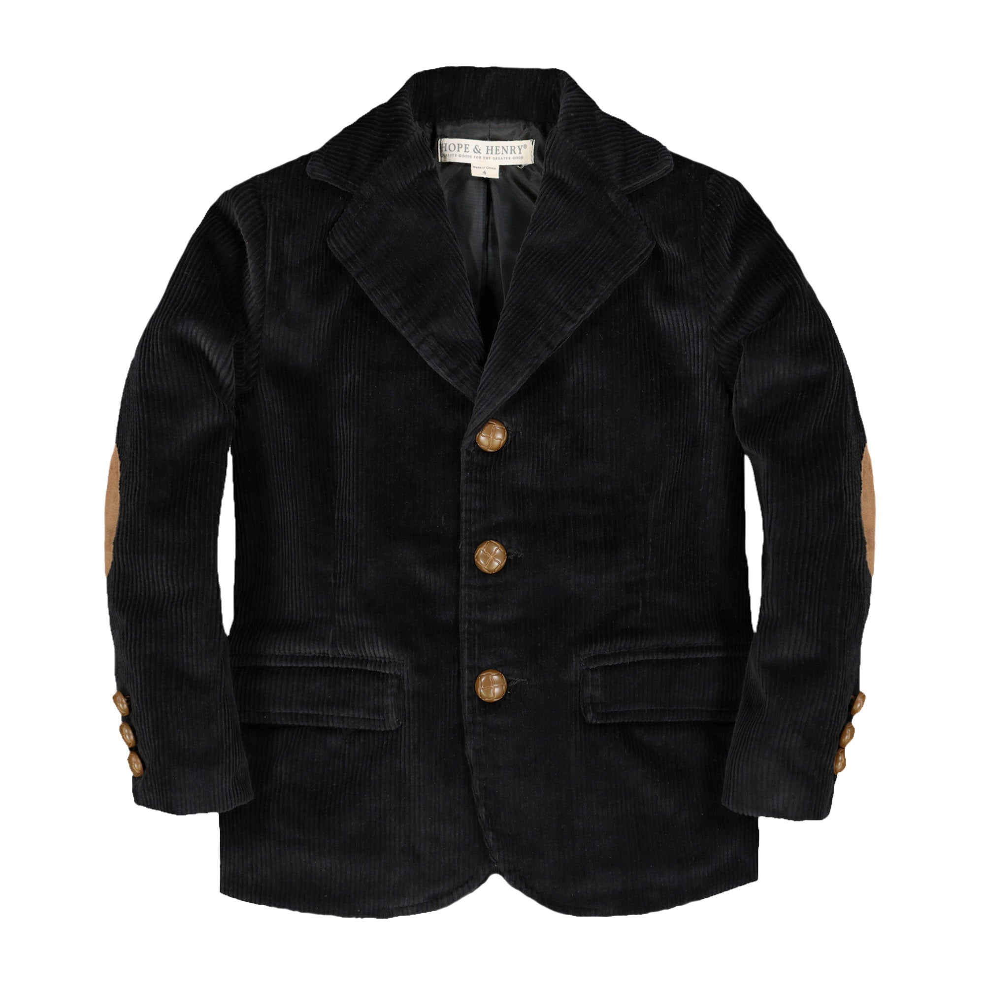 Organic Corduroy Blazer with Elbow Patches - 98% Organic Cotton