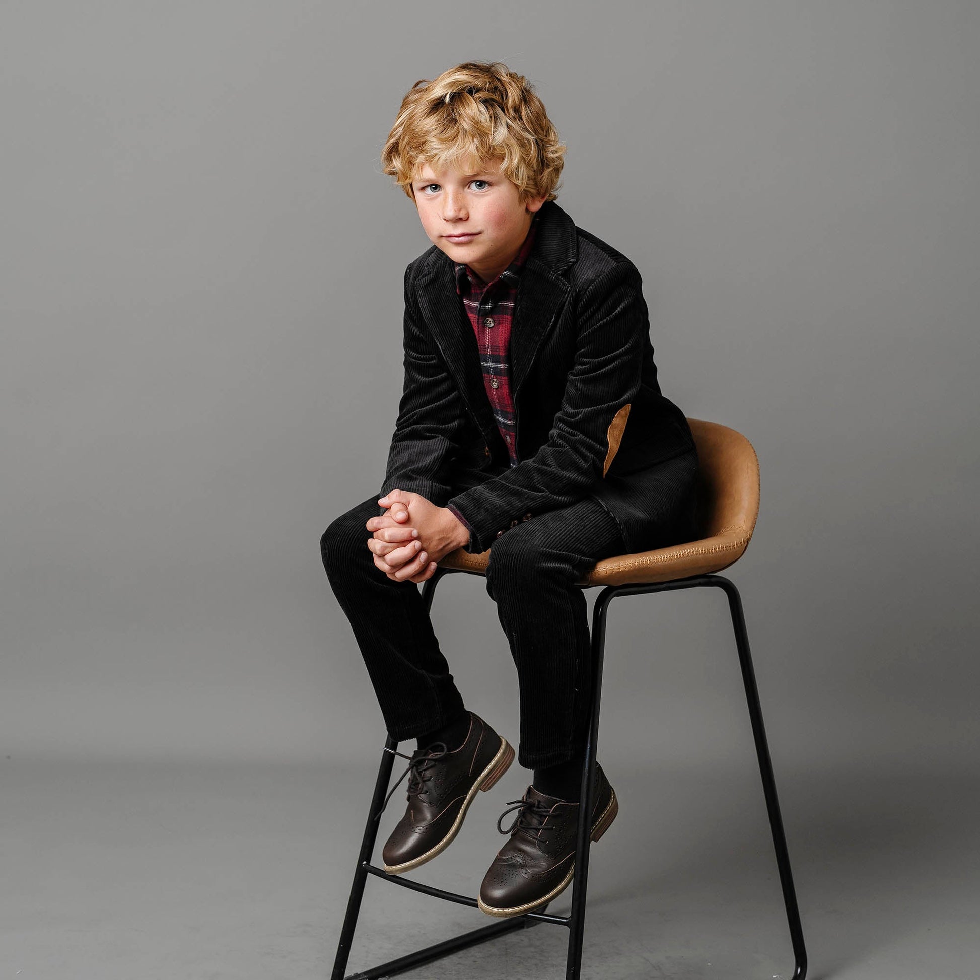 Organic Corduroy Blazer with Elbow Patches - 98% Organic Cotton