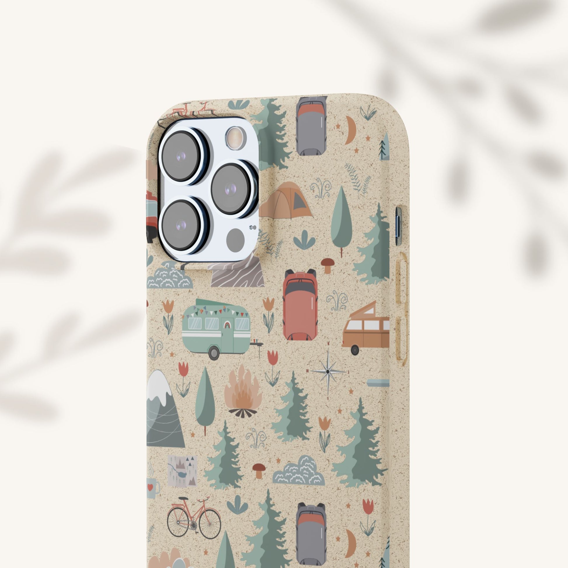 Plant based, biodegradable phone cover - Happy Camper - The Peony Haus