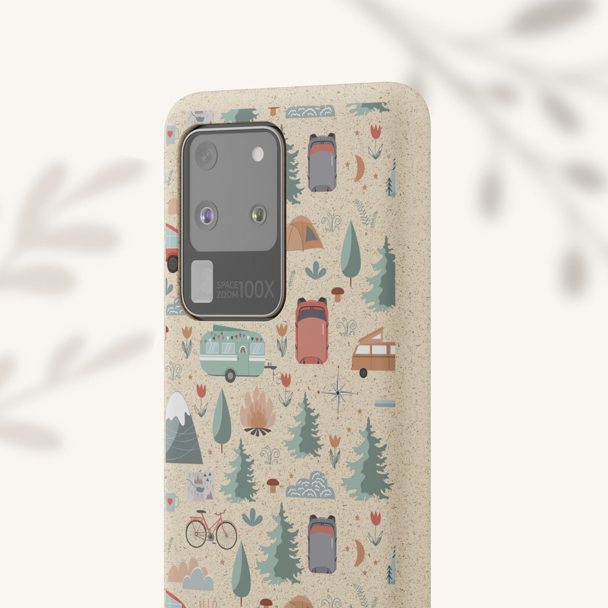 Plant based, biodegradable phone cover - Happy Camper - The Peony Haus