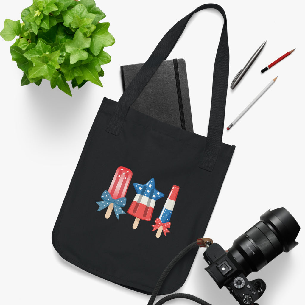 Patriotic Icy Organic Canvas Tote Bag