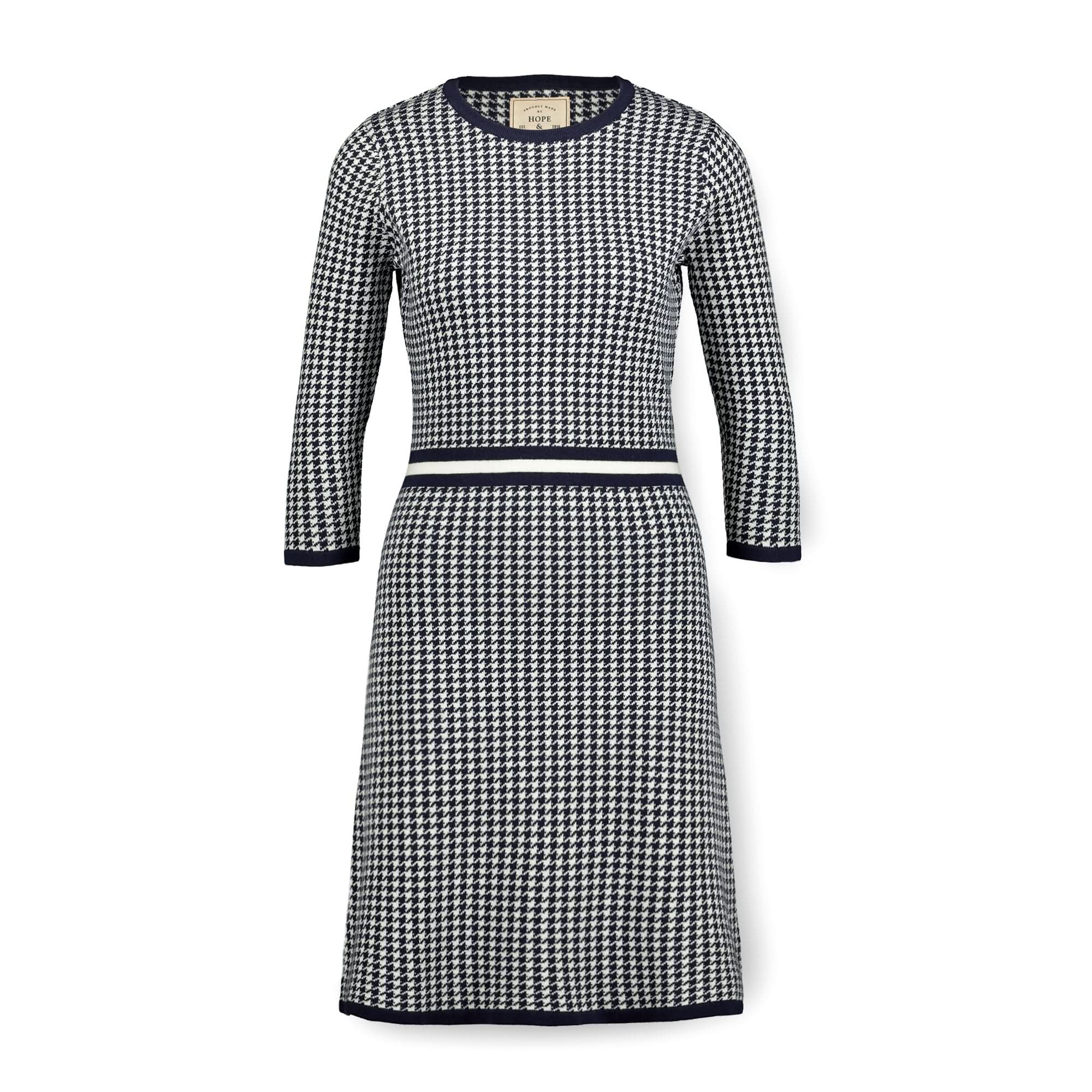 3/4 Sleeve Fit and Flare Sweater Dress