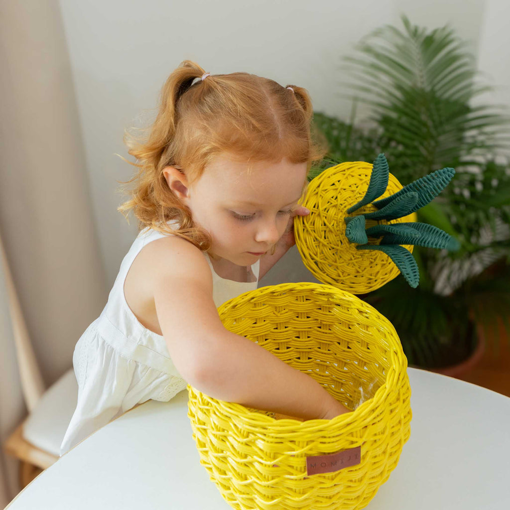 Pineapple Storage Basket Small - Yellow