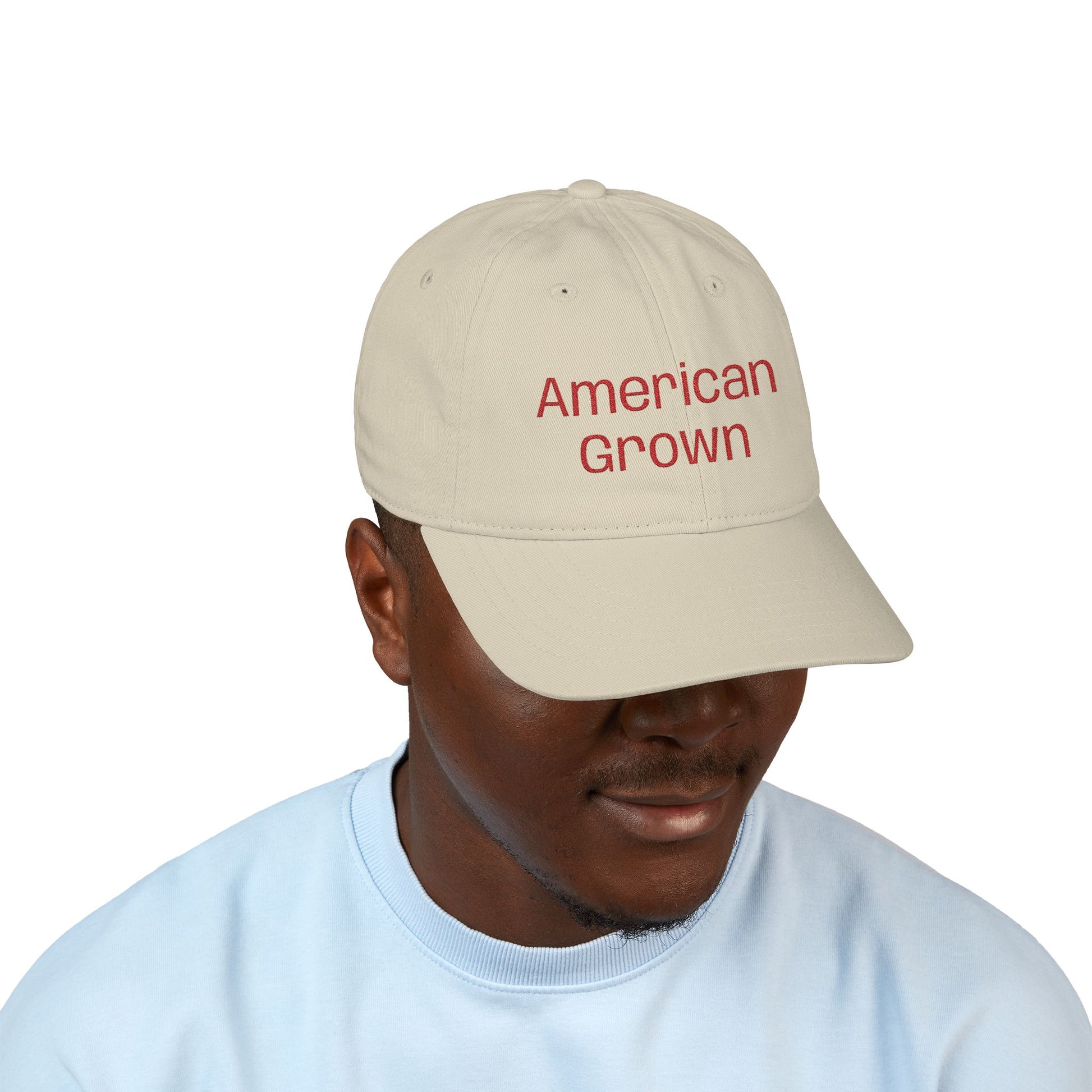 'American Grown' Embroidered Organic Baseball Cap