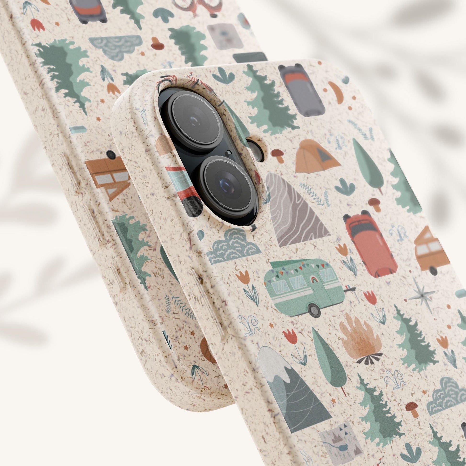Plant based, biodegradable phone cover - Happy Camper - The Peony Haus
