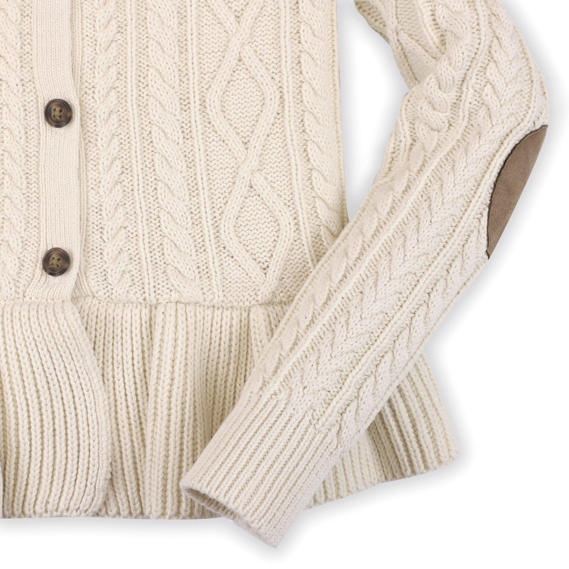 Cable Peplum Cardigan