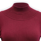 Mock Neck Puff Sleeve Sweater Dress